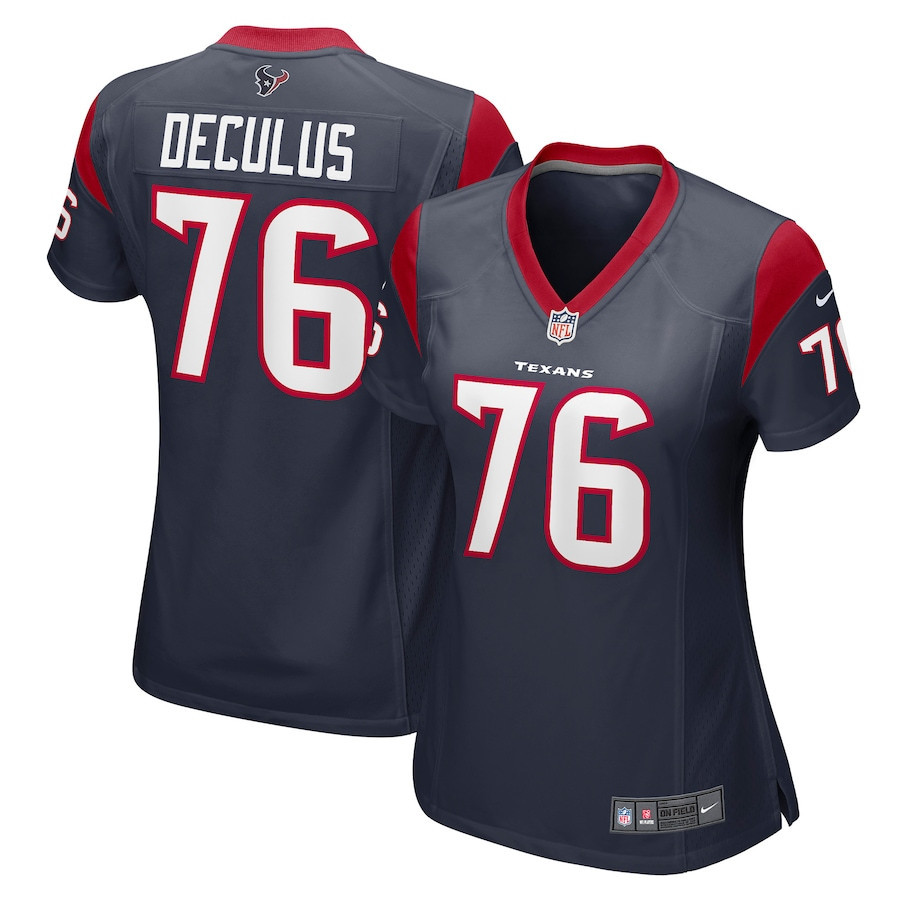 Austin Deculus Houston Texans Women’s Stitched Jersey – Navy