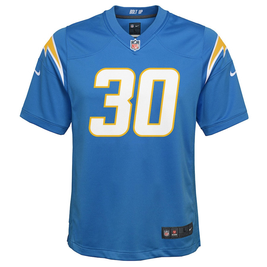 Austin Ekeler Los Angeles Chargers Youth Game Stitched Jersey – Powder Blue
