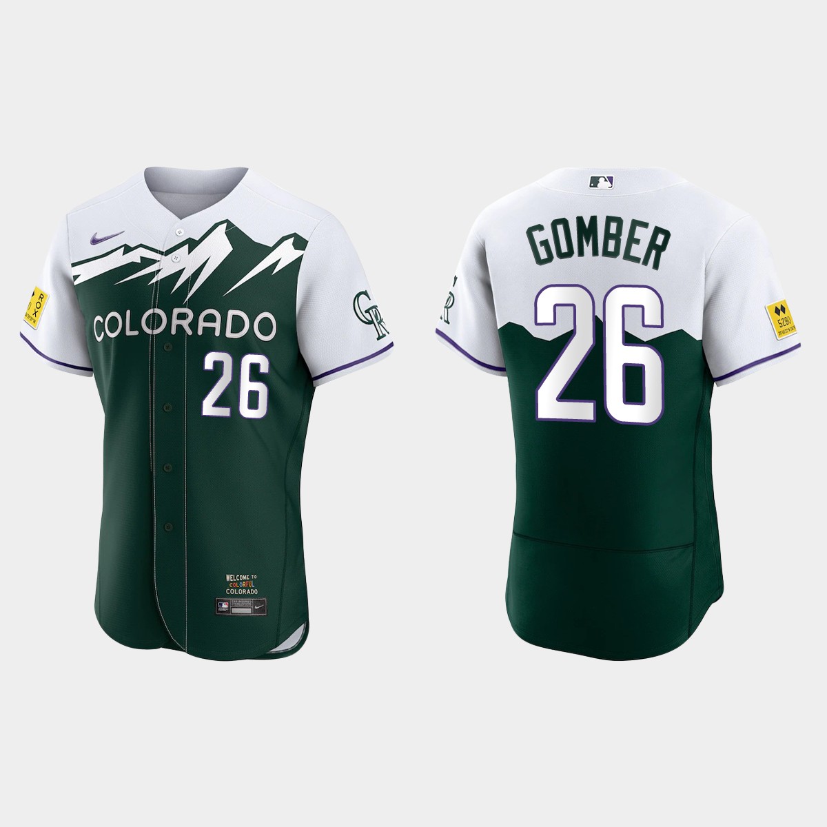 Austin Gomber Colorado Rockies 2022 City Connect Jersey - Green