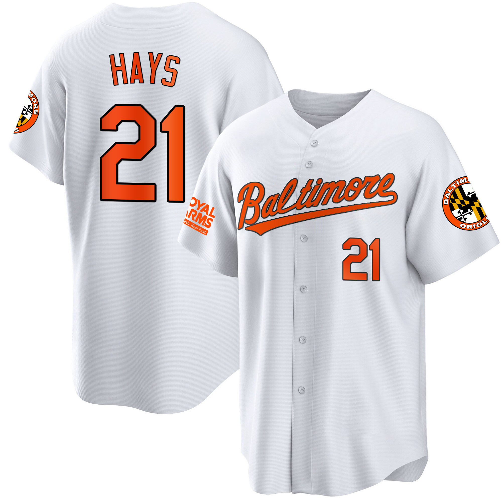 Austin Hays Men’s Baltimore Orioles 2023 Gold Cool White Jersey - All Stitched