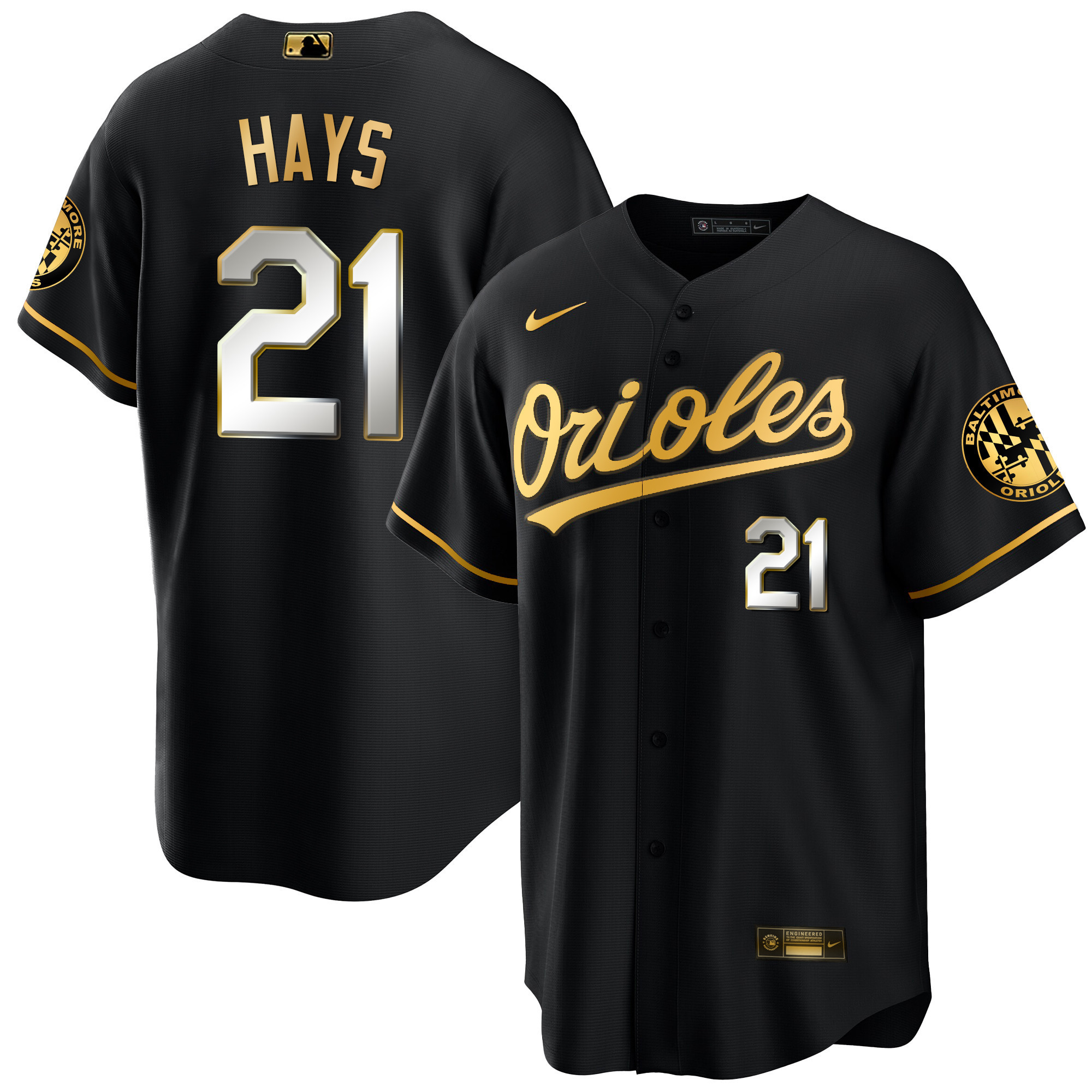 Austin Hays Men’s Baltimore Orioles 2023 Special Gold Cool Black Limited Jersey - All Stitched