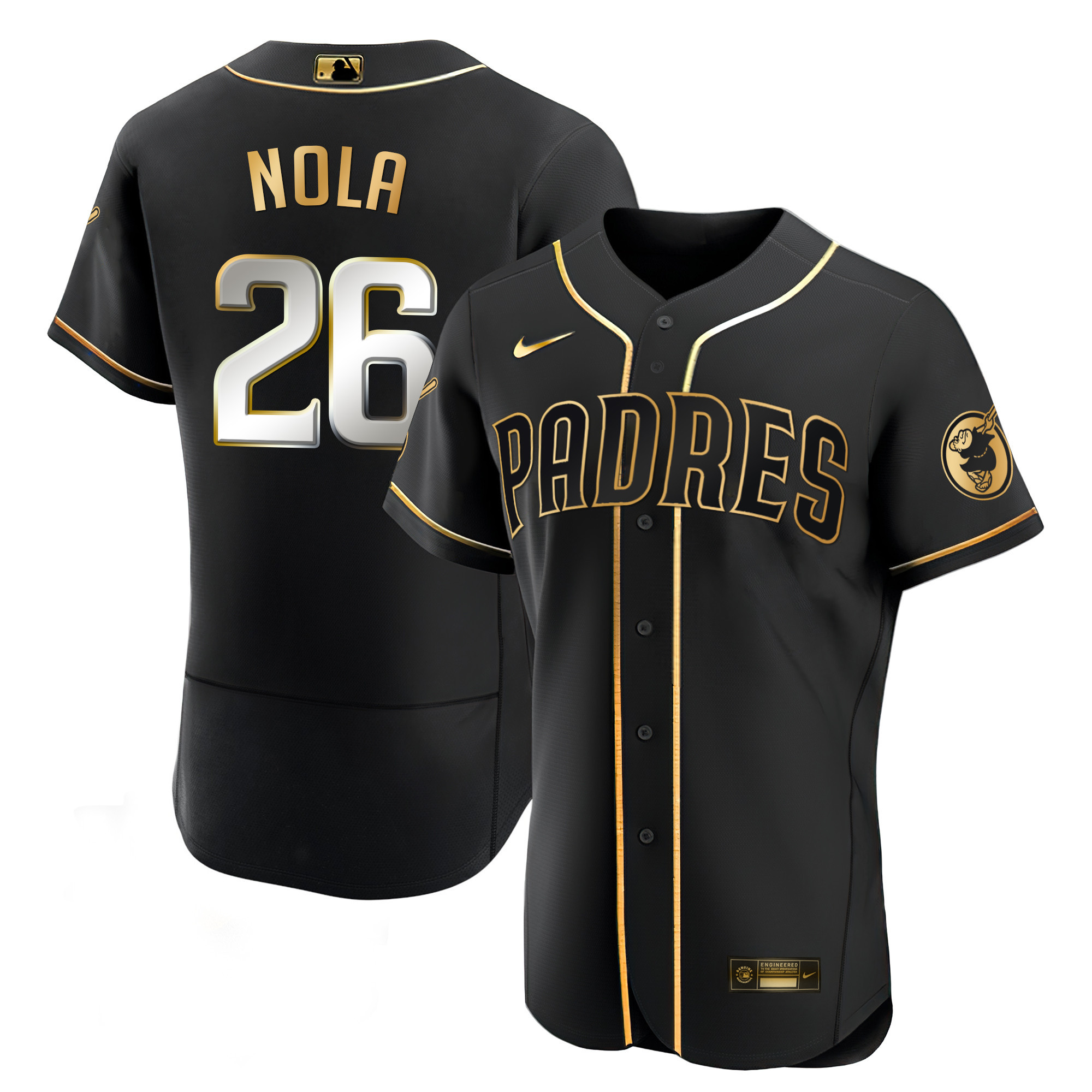 Austin Nola Men's San Diego Padres Black Limited & Gold Flex Black Limited Jersey - All Stitched