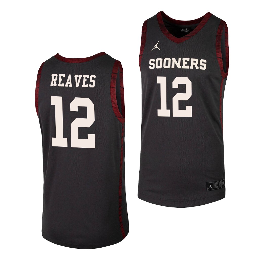 Austin Reaves #12 Oklahoma Sooners 2019-21 College  Lakers Black Jersey