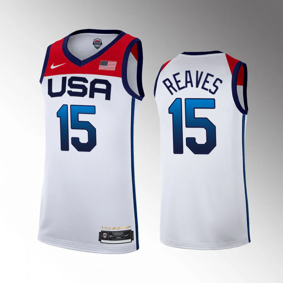 Austin Reaves #15 USA 2023 FIBA World Cup White Jersey Limited