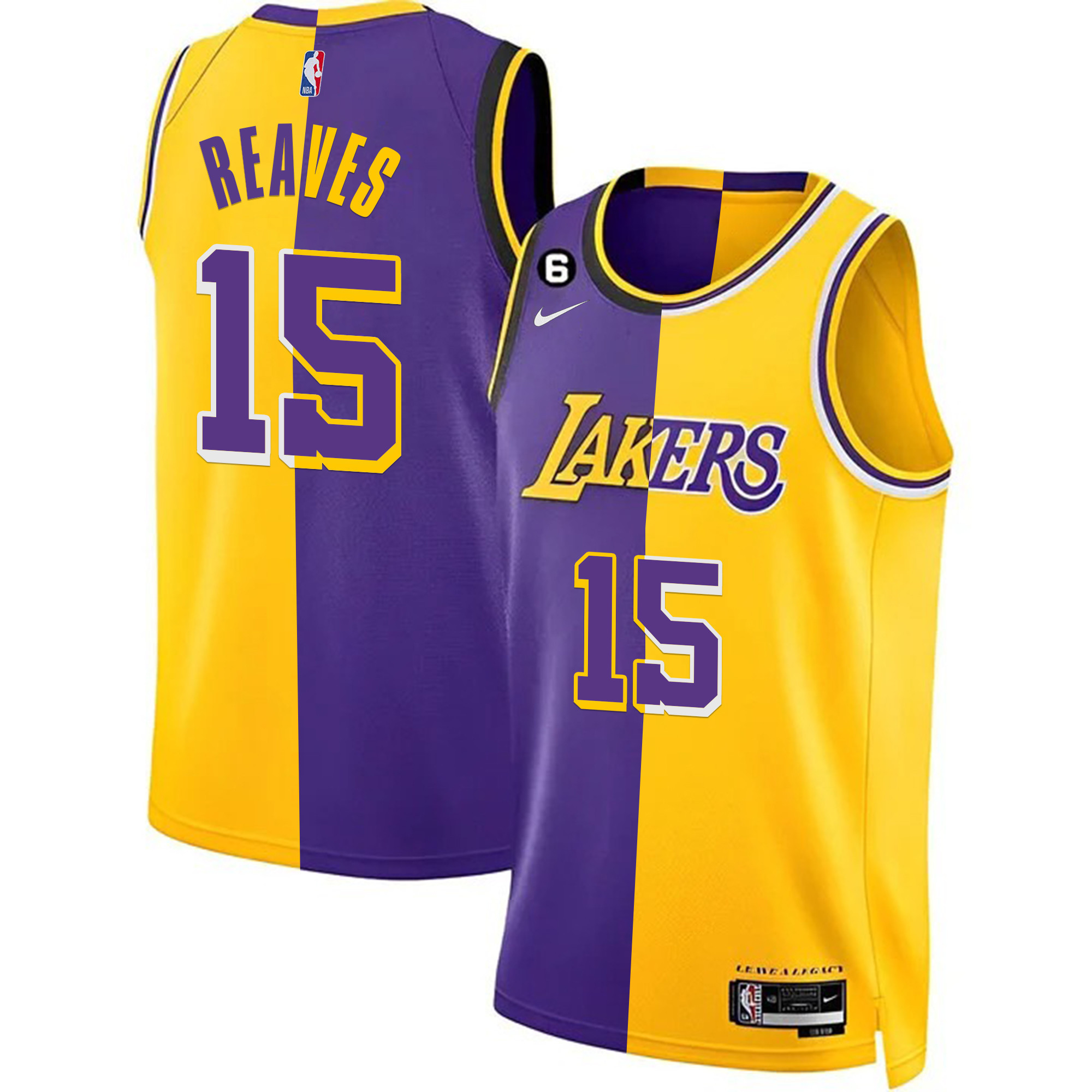 Austin Reaves Men's Los Angeles Lakers 2023 Collection Split Jersey - All Stitched