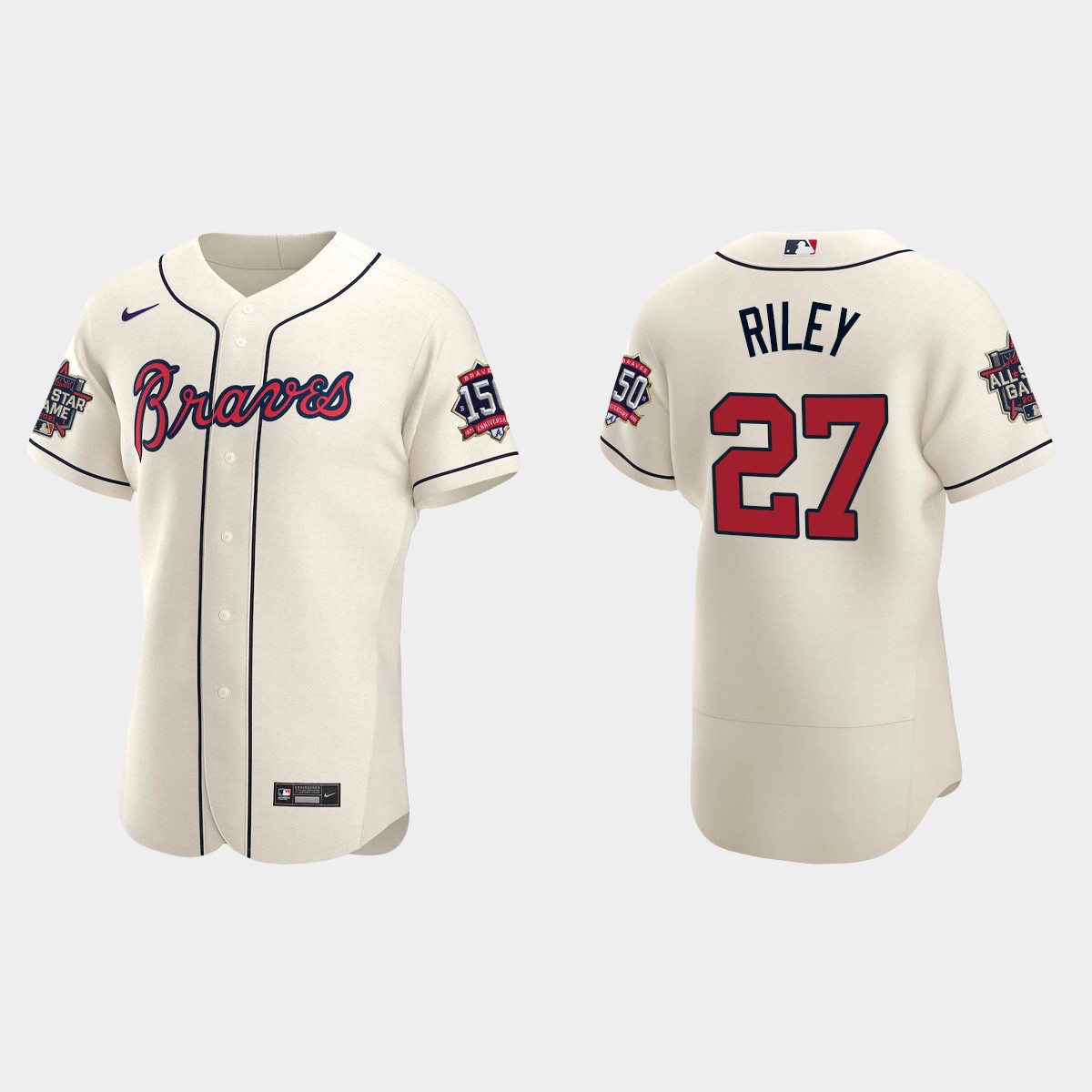 Austin Riley #27 Atlanta Braves Alternate 2021 MLB All-Star Jersey - Cream