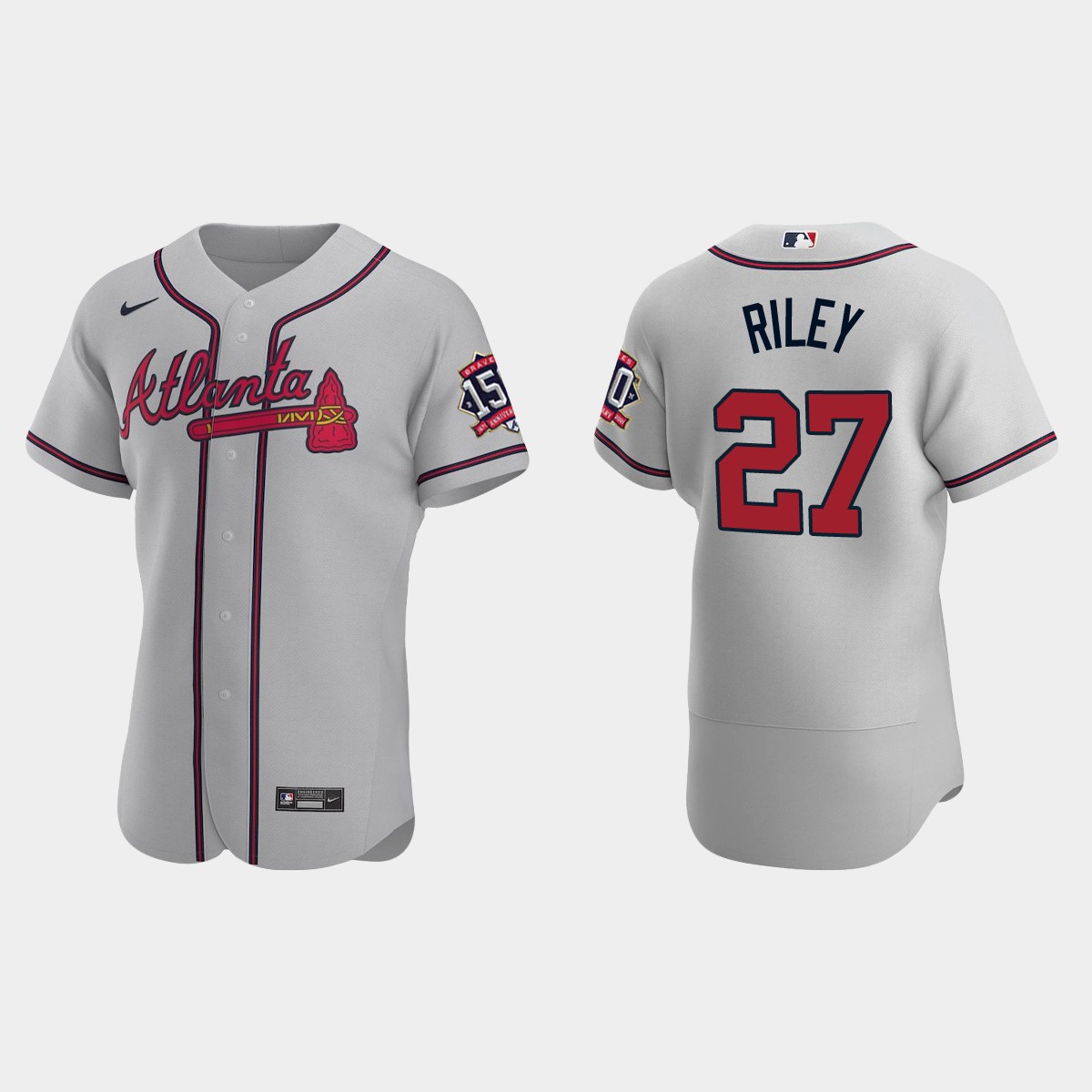 Austin Riley Atlanta Braves 150th Anniversary World Series Jersey - Gray