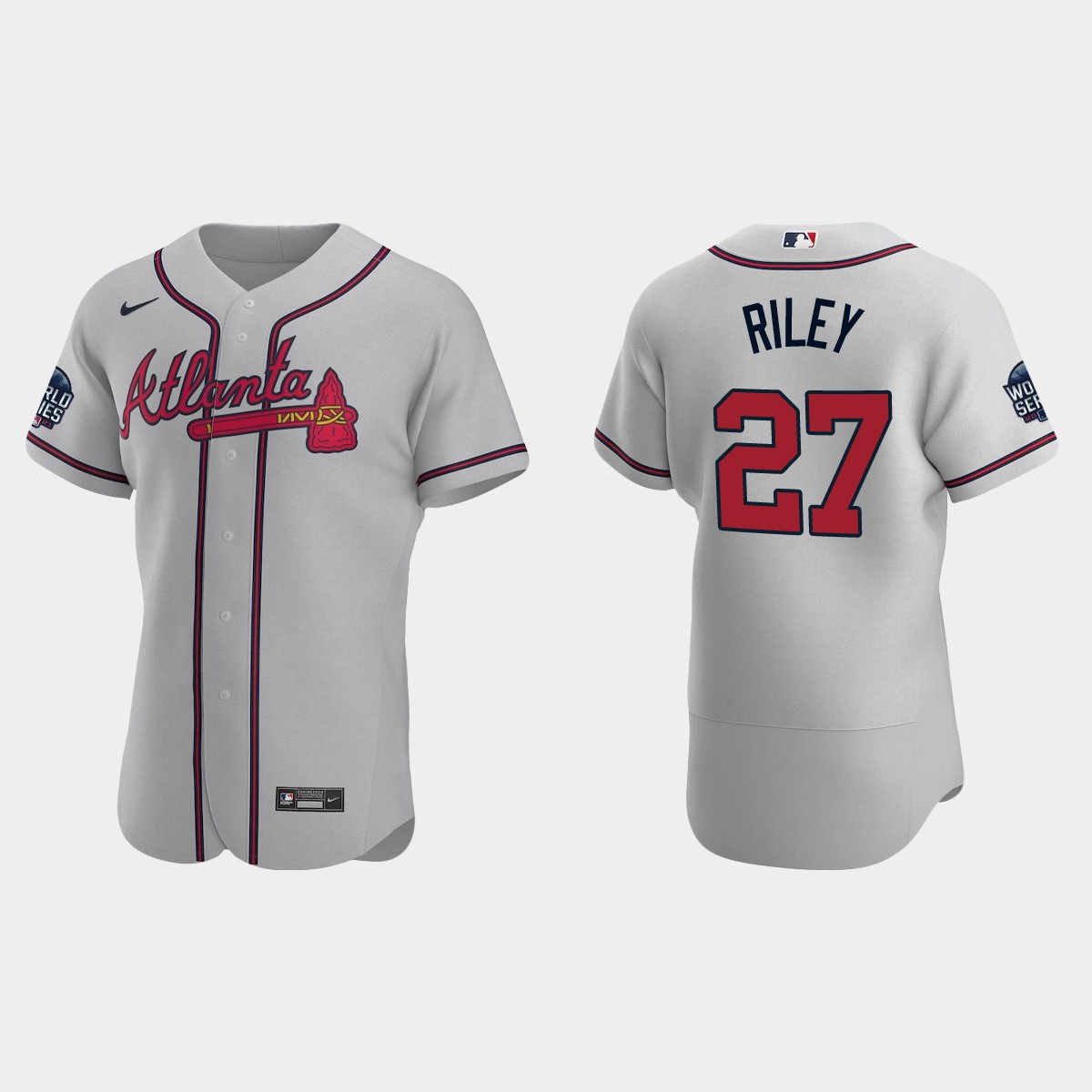 Austin Riley Atlanta Braves 2021 World Series Jersey - Gray