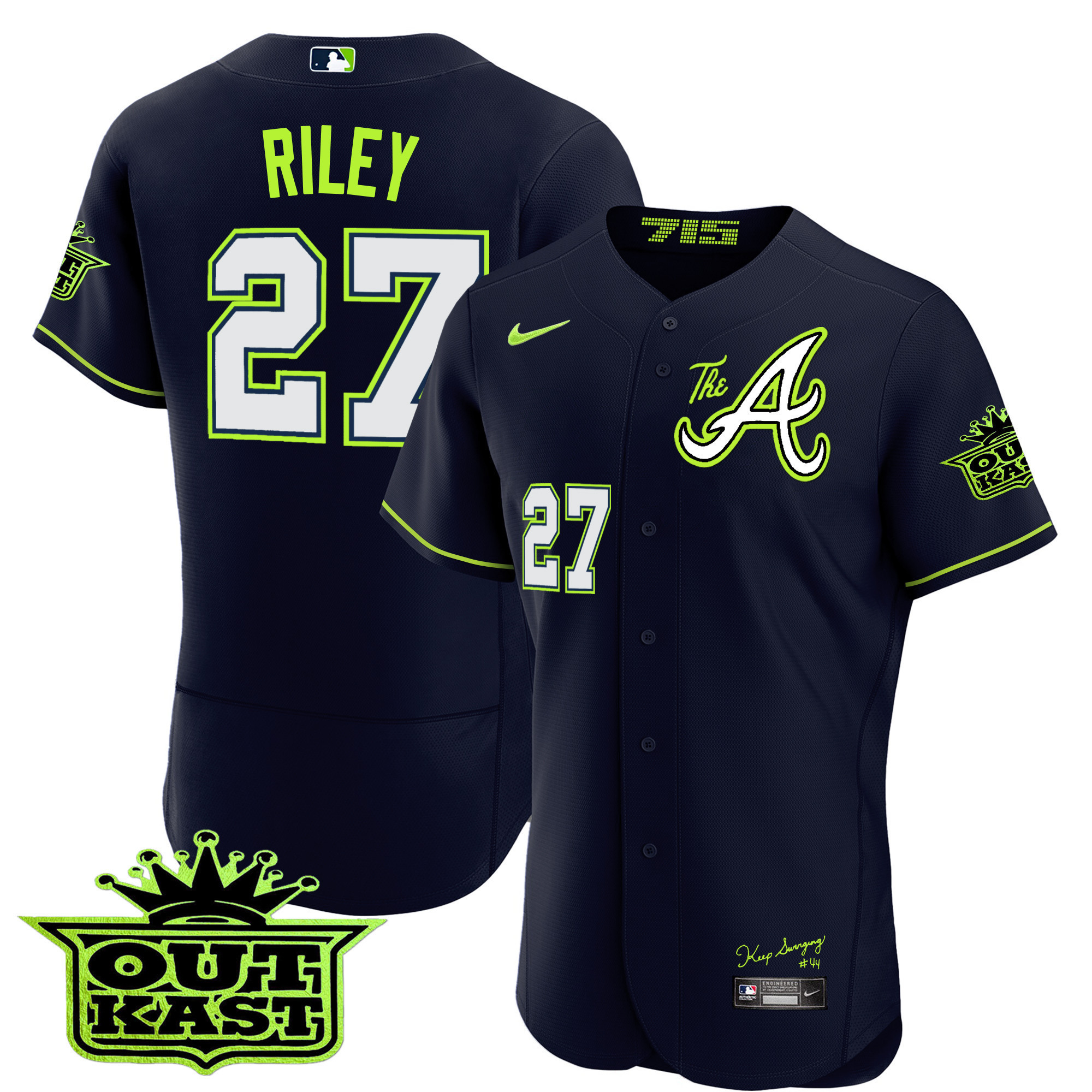 Austin Riley Men's Atlanta Braves Atliens The A Flex Base Jersey - All Stitched