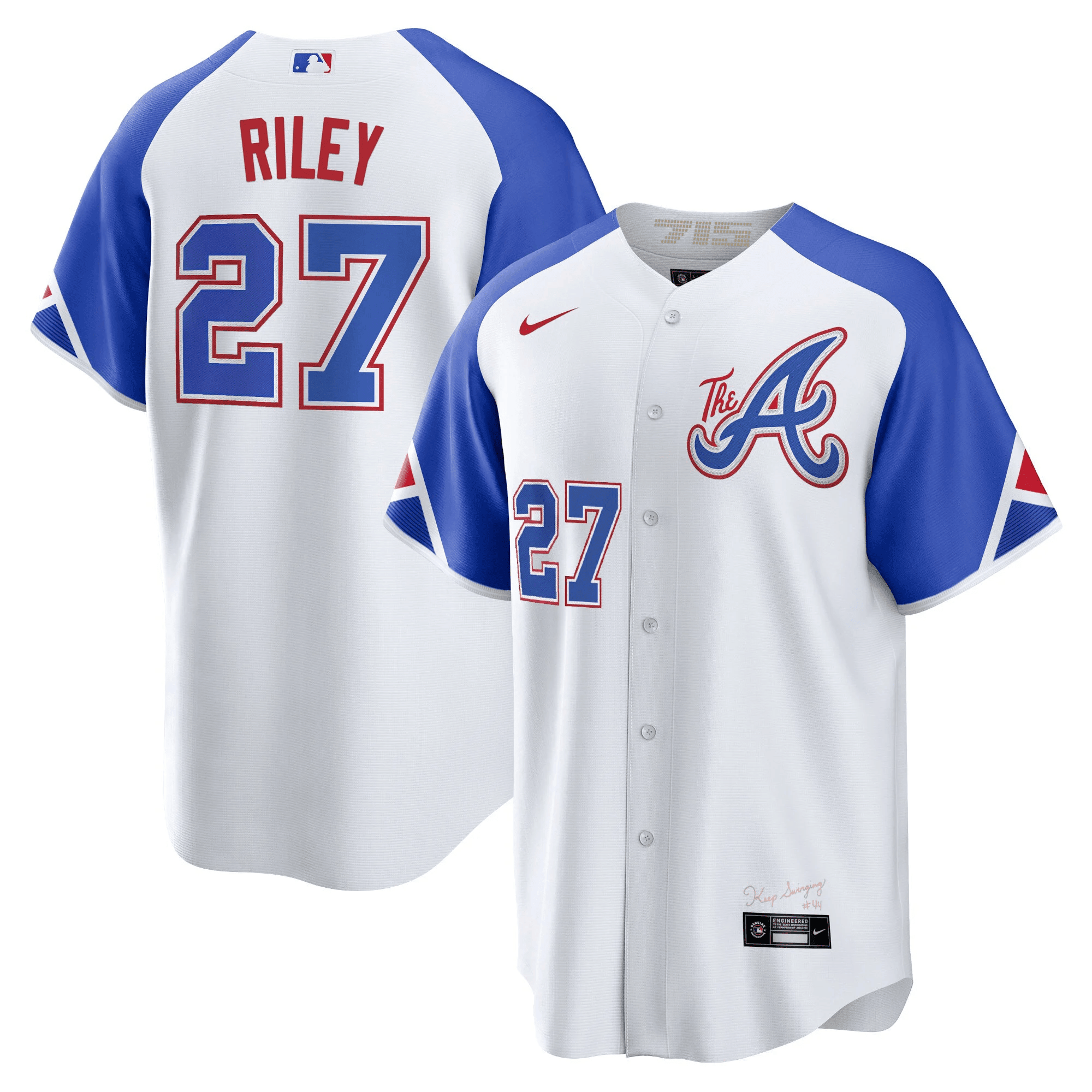 Austin Riley Men's Atlanta Braves Champions City Connect Gold Cool Base Jersey - All Stitched