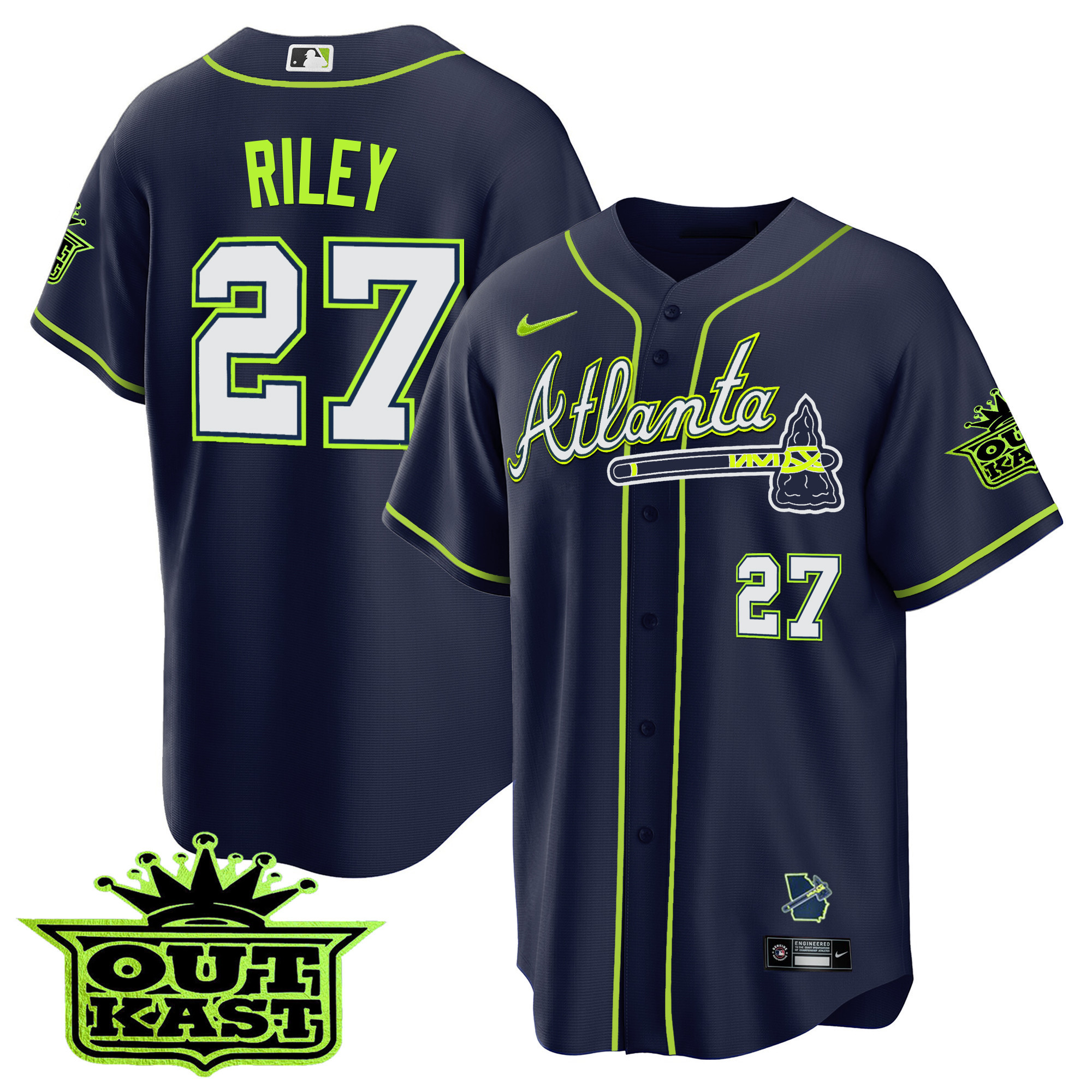 Austin Riley Men's Atlanta Braves Outkast Cool Base V3 Atliens Jersey - All Stitched
