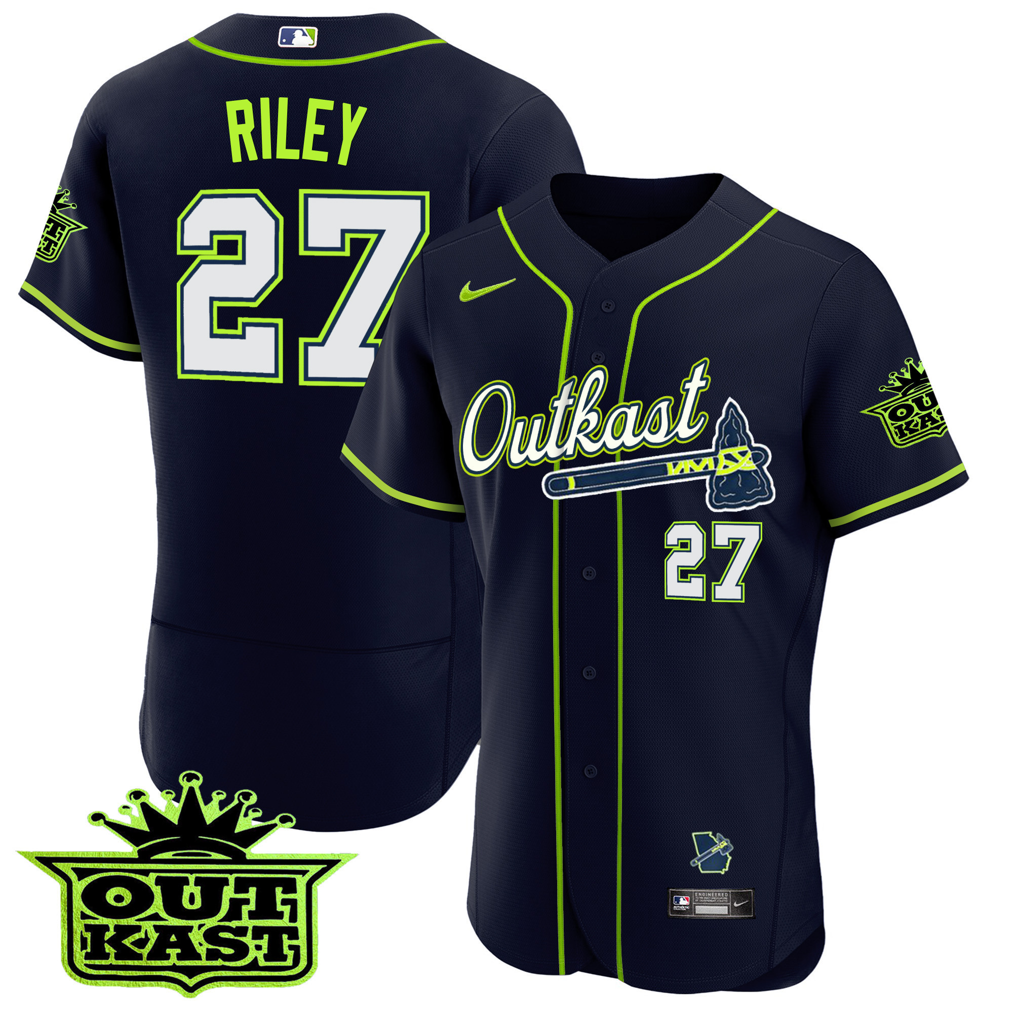 Austin Riley Men's Atlanta Braves Outkast Flex Base Atliens Jersey - All Stitched