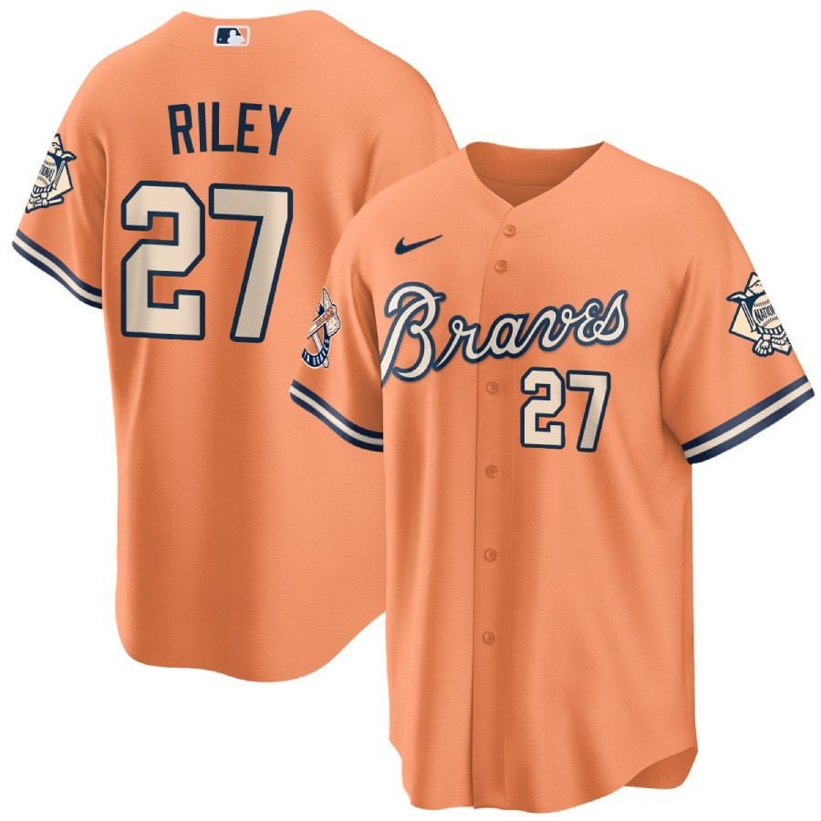 Austin Riley Men's Atlanta Braves Peaches n' Cream Jersey - All Stitched