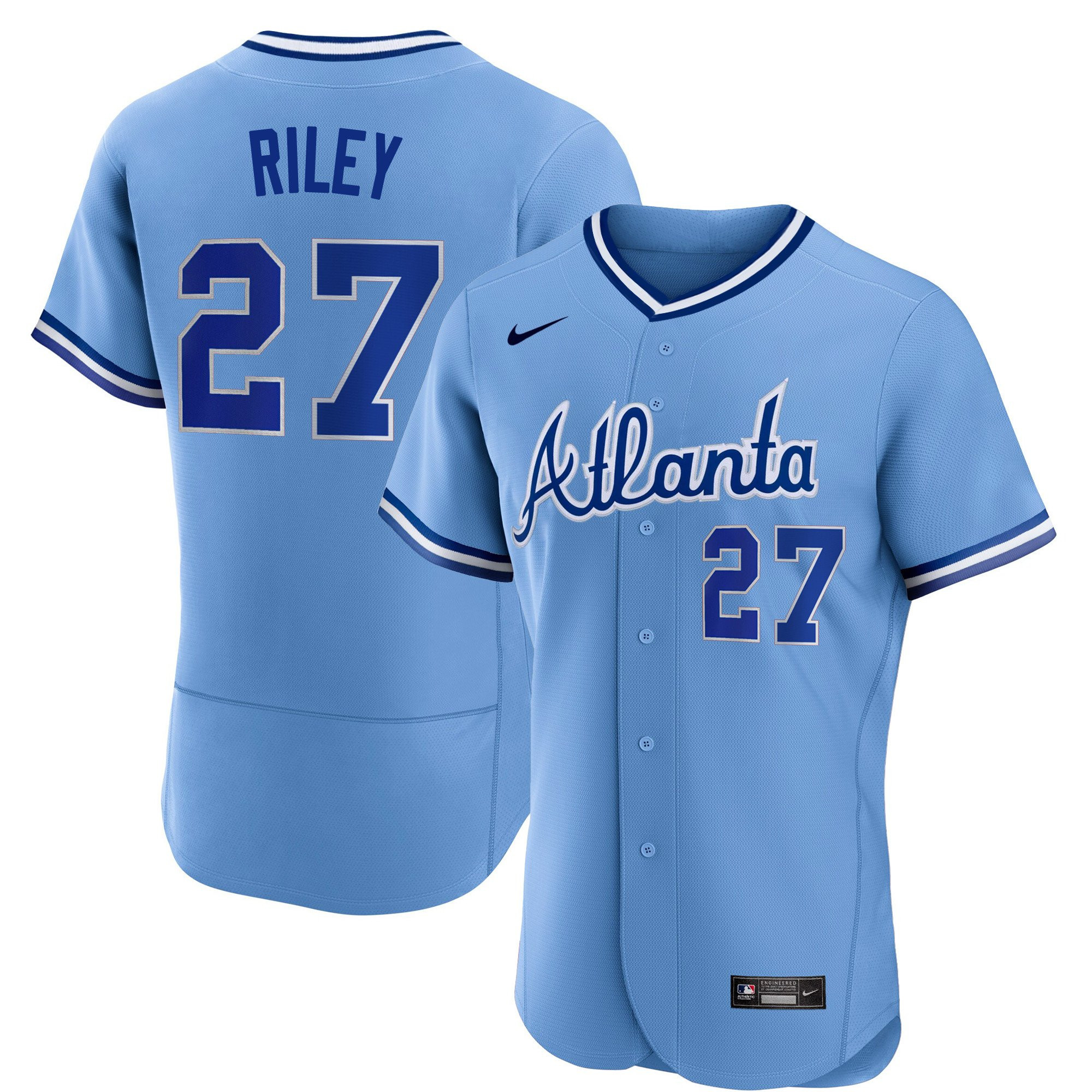 Austin Riley Men's Atlanta Braves Throwback 1974 - 1982 Flex Base 1982 Jersey - All Stitched