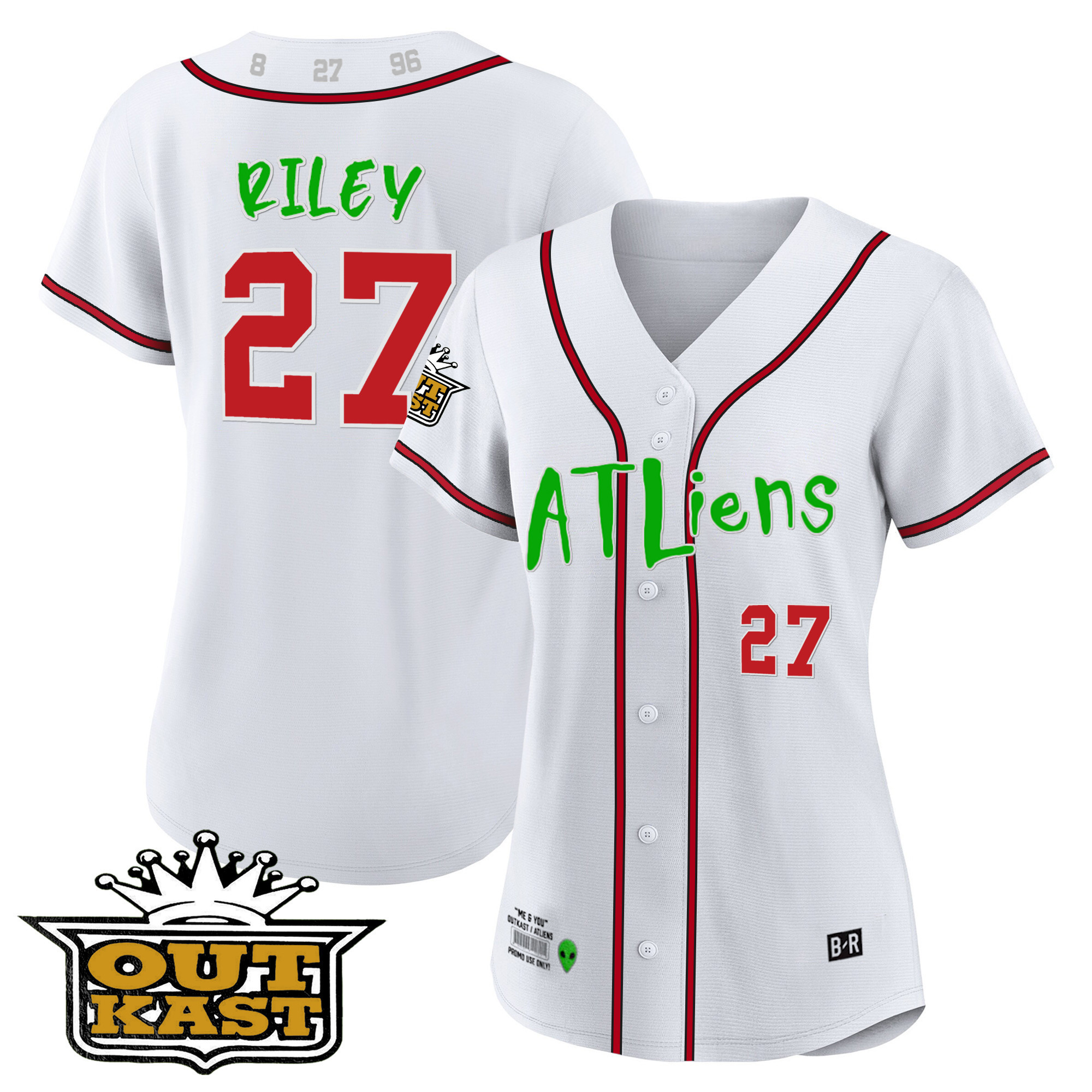 Austin Riley Women's Atlanta Braves Atliens White Jersey - All Stitched