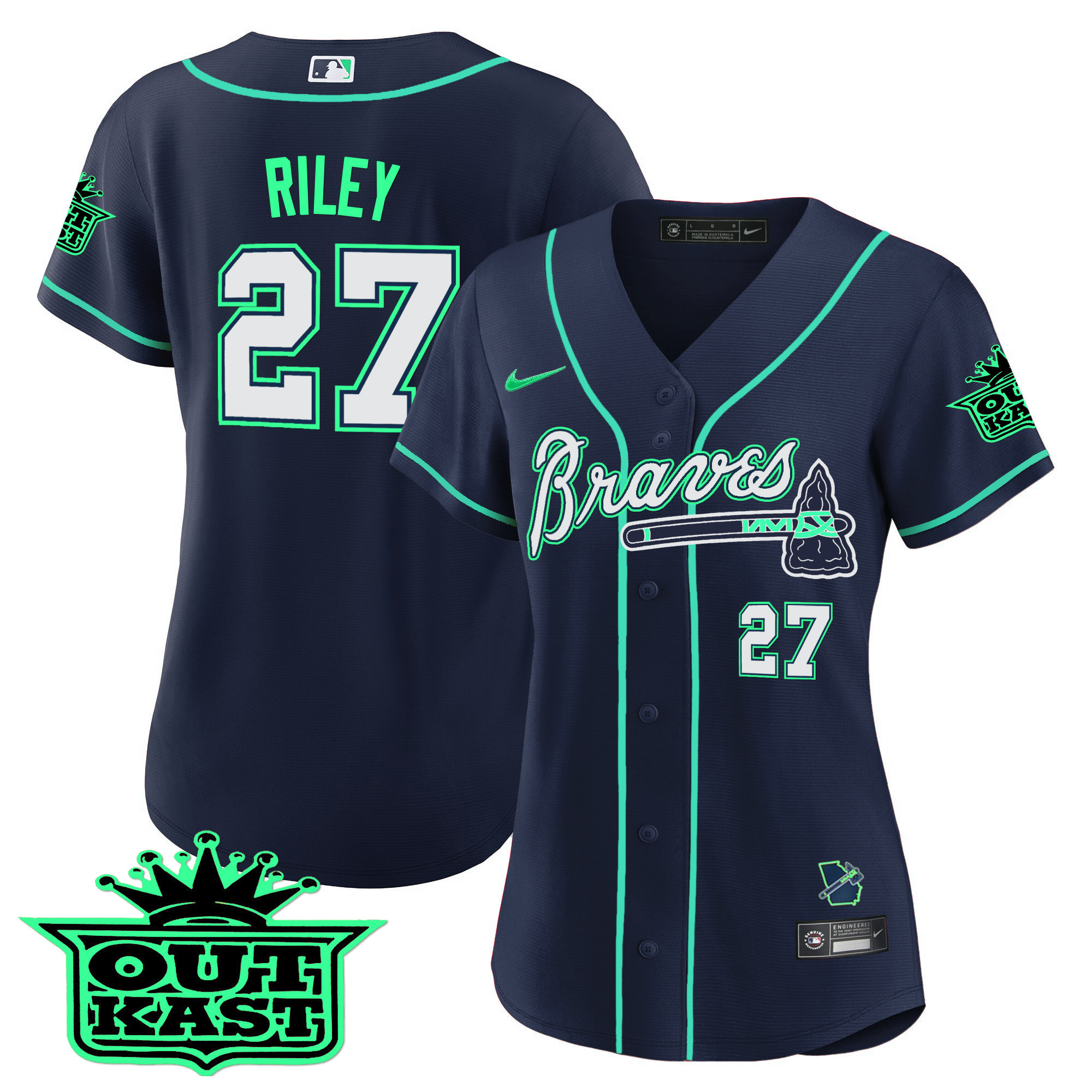 Austin Riley Women's Atlanta Braves Outkast Baseball - Galaxy Version Atliens Jersey - All Stitched