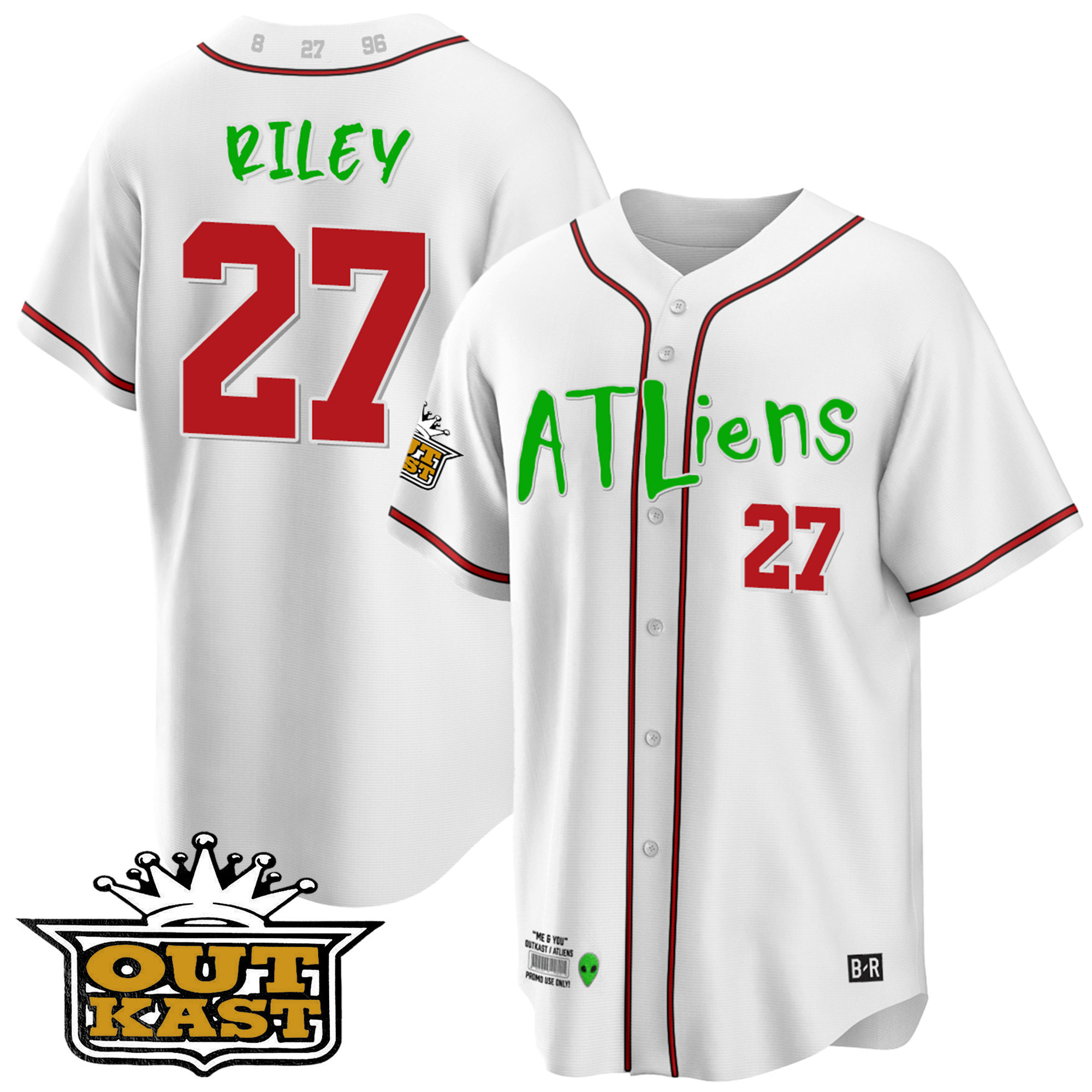 Austin Riley Youth's Atlanta Braves Atliens Cool Base White Jersey - All Stitched