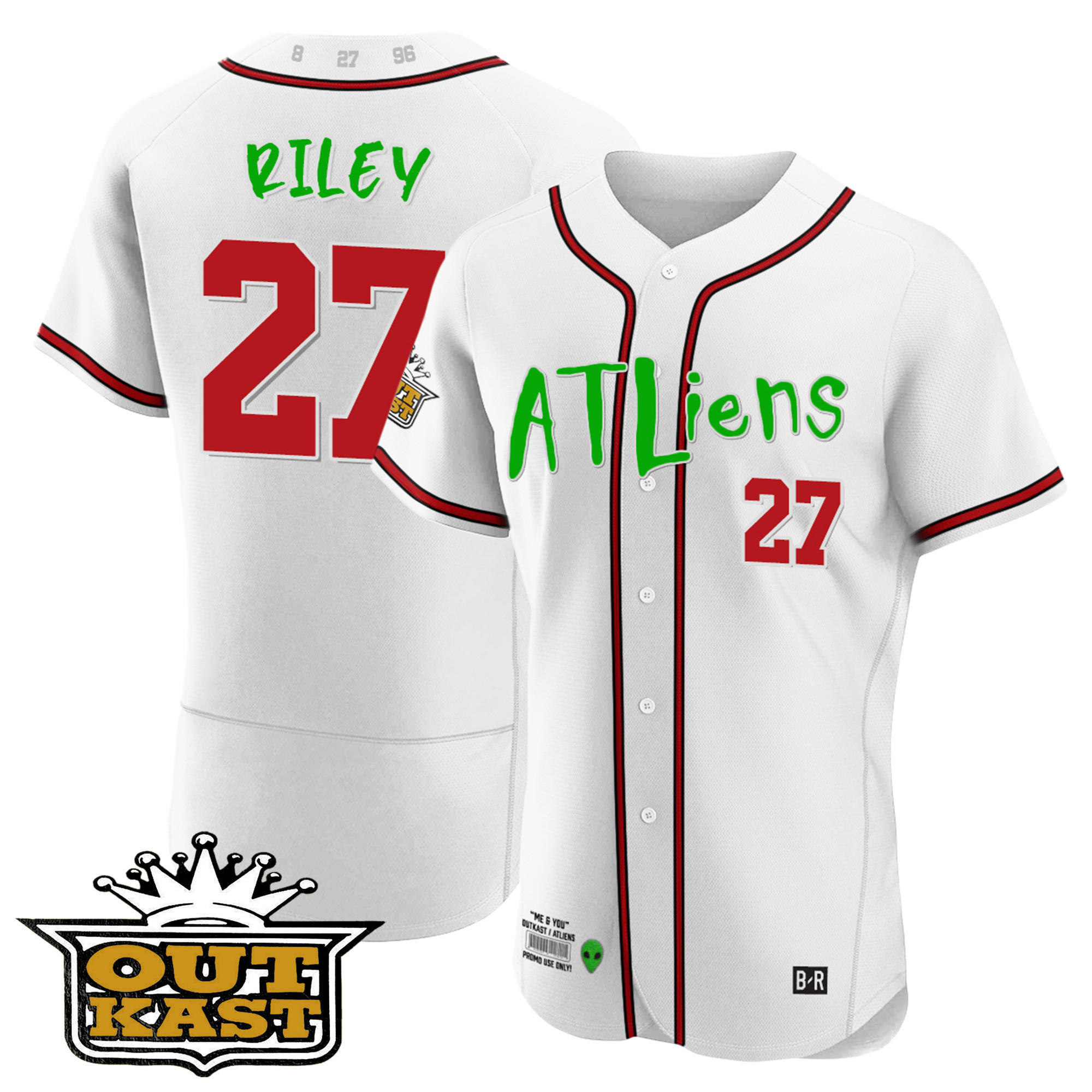 Austin Riley Youth's Atlanta Braves Atliens Flex Base White Jersey - All Stitched