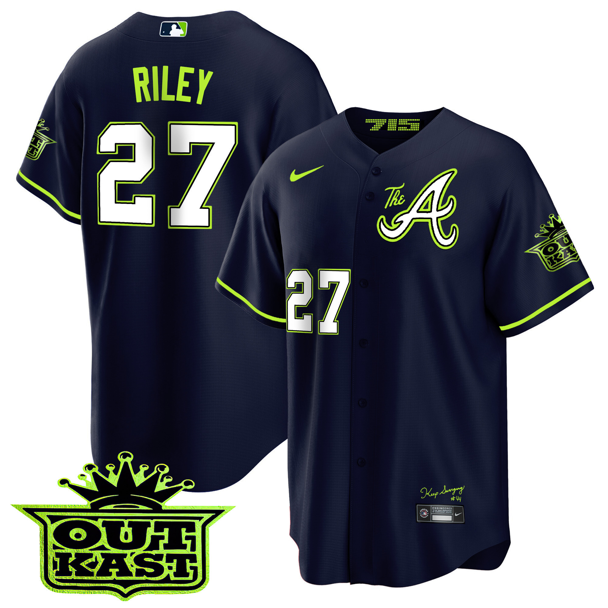 Austin Riley Youth's Atlanta Braves Atliens The A Cool Base Jersey - All Stitched