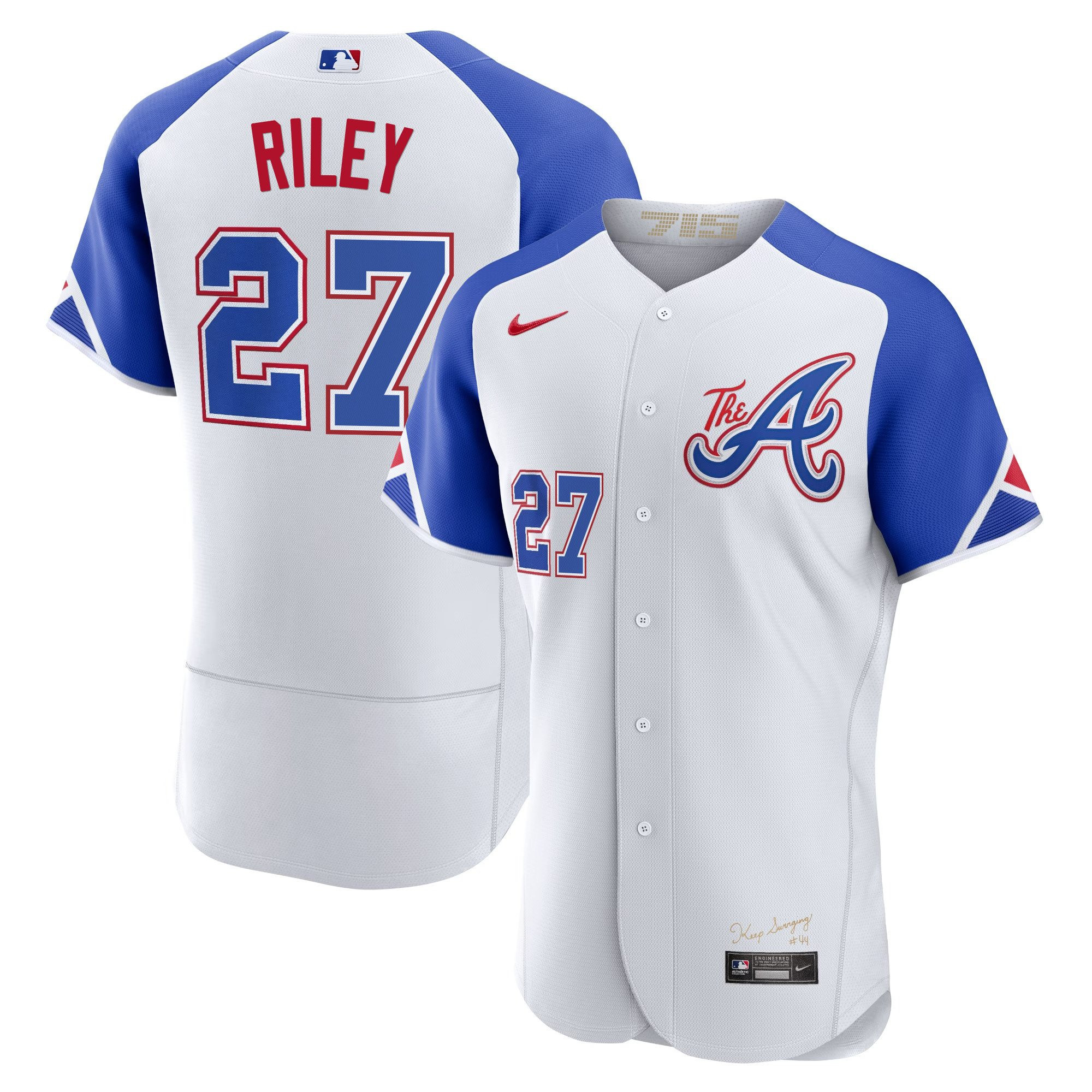 Austin Riley Youth's Atlanta Braves Champions City Connect Gold Flex Base Jersey - All Stitched