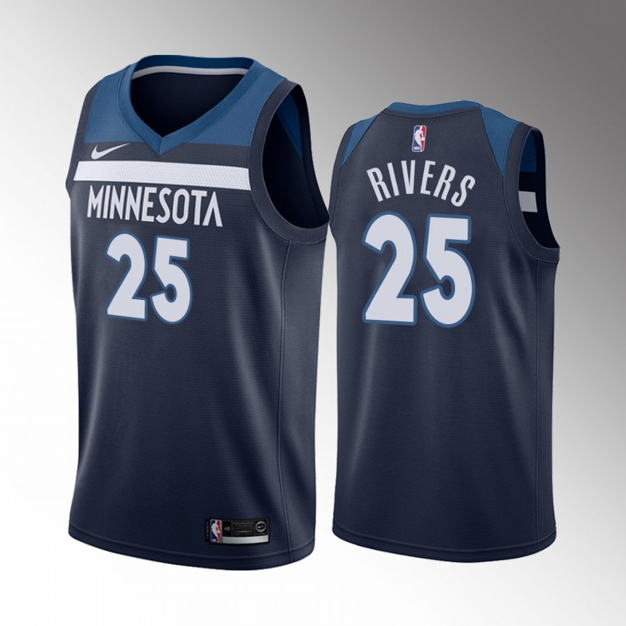 Austin Rivers #25 Minnesota Timberwolves 2022 Icon Edition Navy Jersey