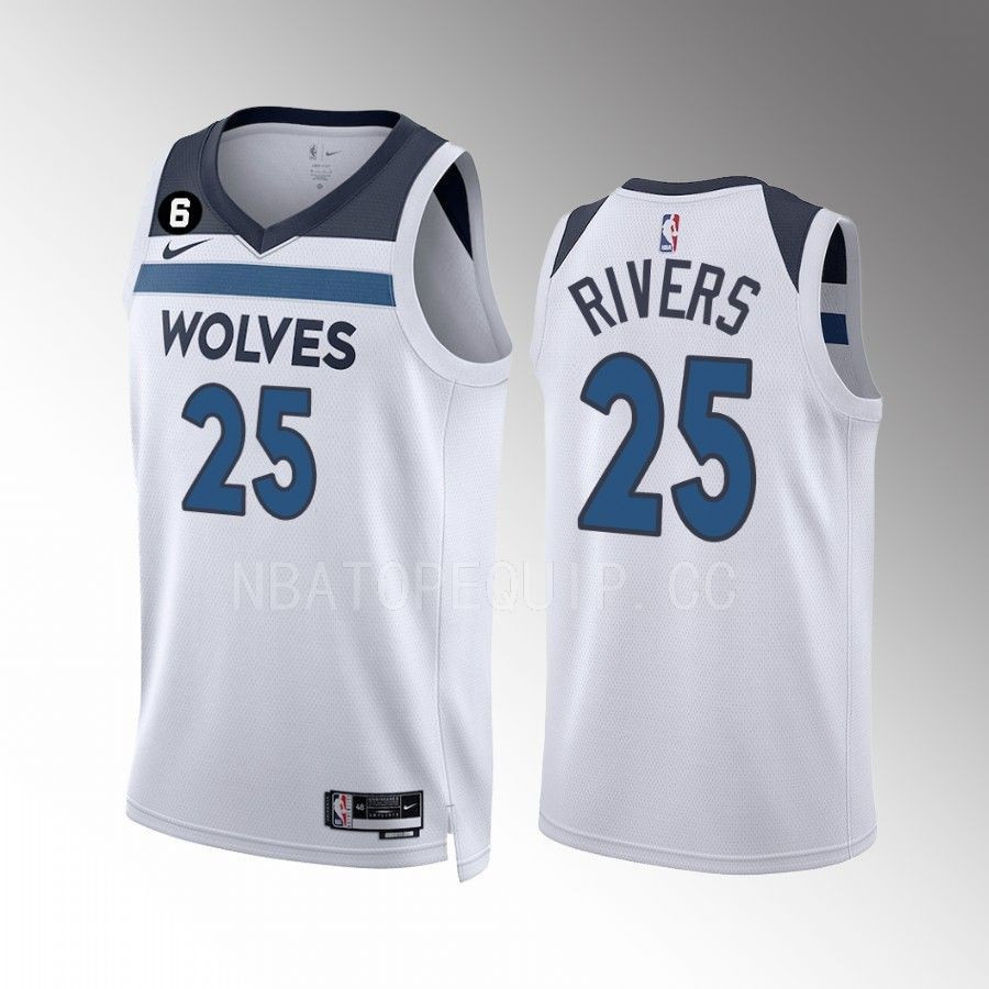 Austin Rivers 25 Minnesota Timberwolves 2022-23 Association Edition White Men Stitched Jersey Swingman