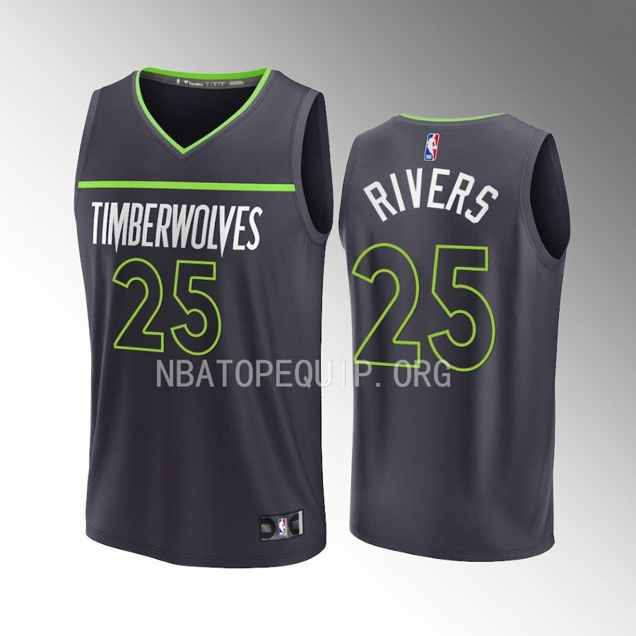 Austin Rivers Timberwolves #25 Anthracite Jersey Fast Break Fast Break Player 2022-23 Statement Edition