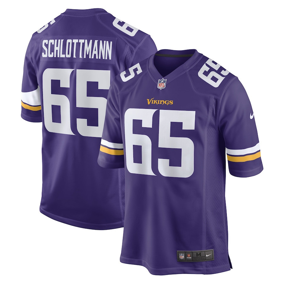 Austin Schlottmann 65 Minnesota Vikings Game Player Stitched Jersey – Purple