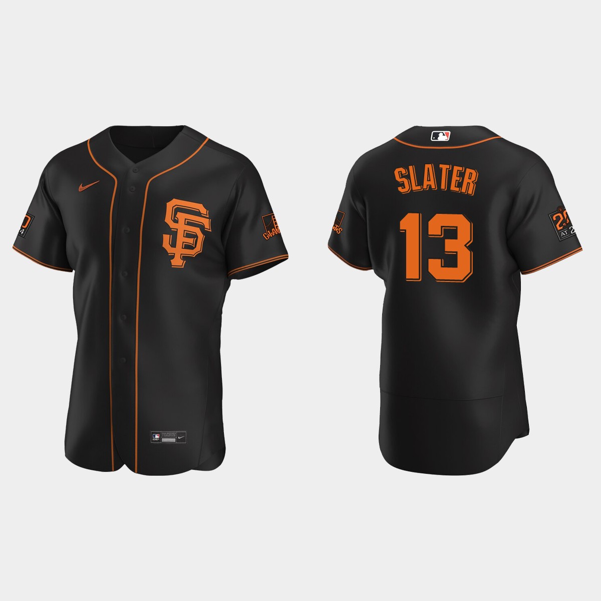 Austin Slater #13 San Francisco Giants Alternate Jersey – Black
