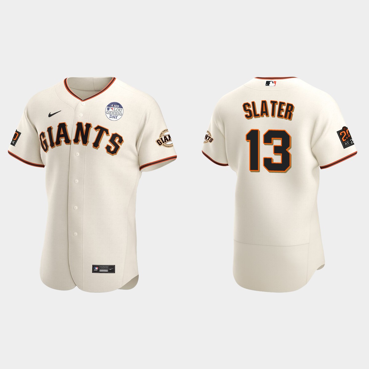 Austin Slater San Francisco Giants 4 ALS Lou Gehrig Day Jersey - Cream