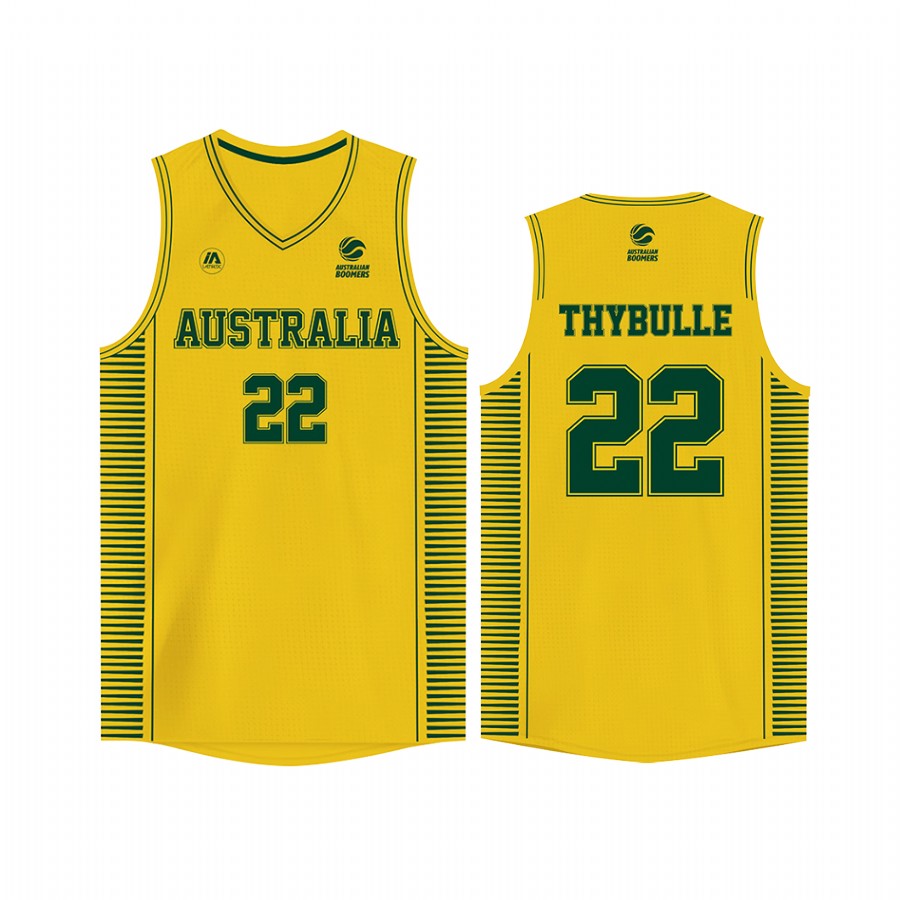 Australia Matisse Thybulle Gold Home Jersey