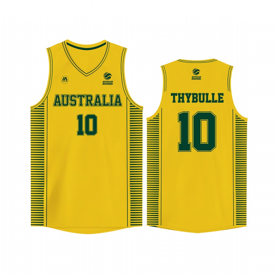 Australia Matisse Thybulle Gold Home Jersey