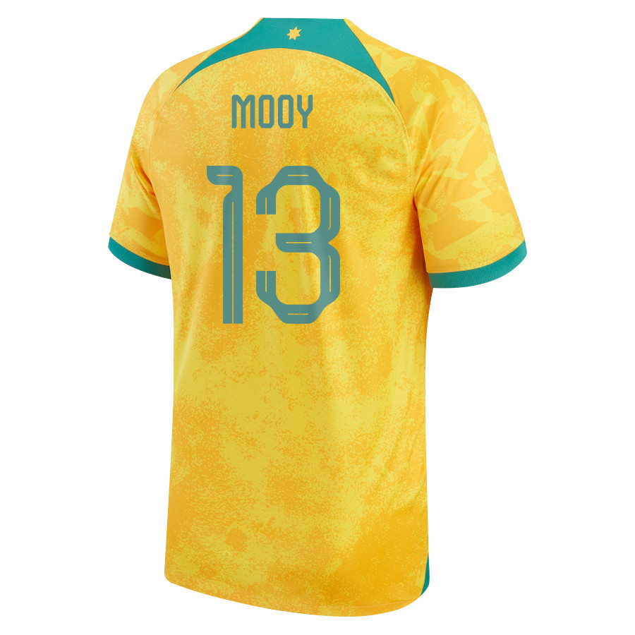 Australia National Team Aaron Mooy 13 FIFA World Cup Qatar 2022 Patch Home Soccer Jersey,