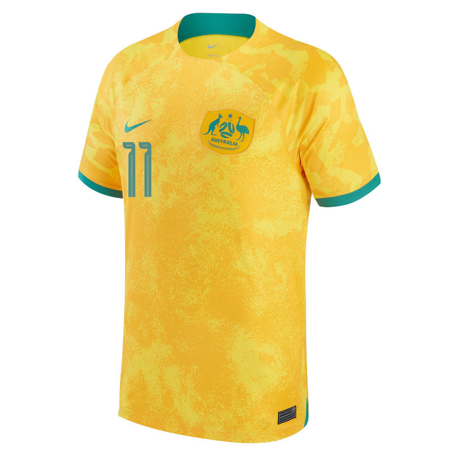 Australia National Team Awer Mabil 11 FIFA World Cup Qatar 2022 – Home Men Soccer Jersey With Patch