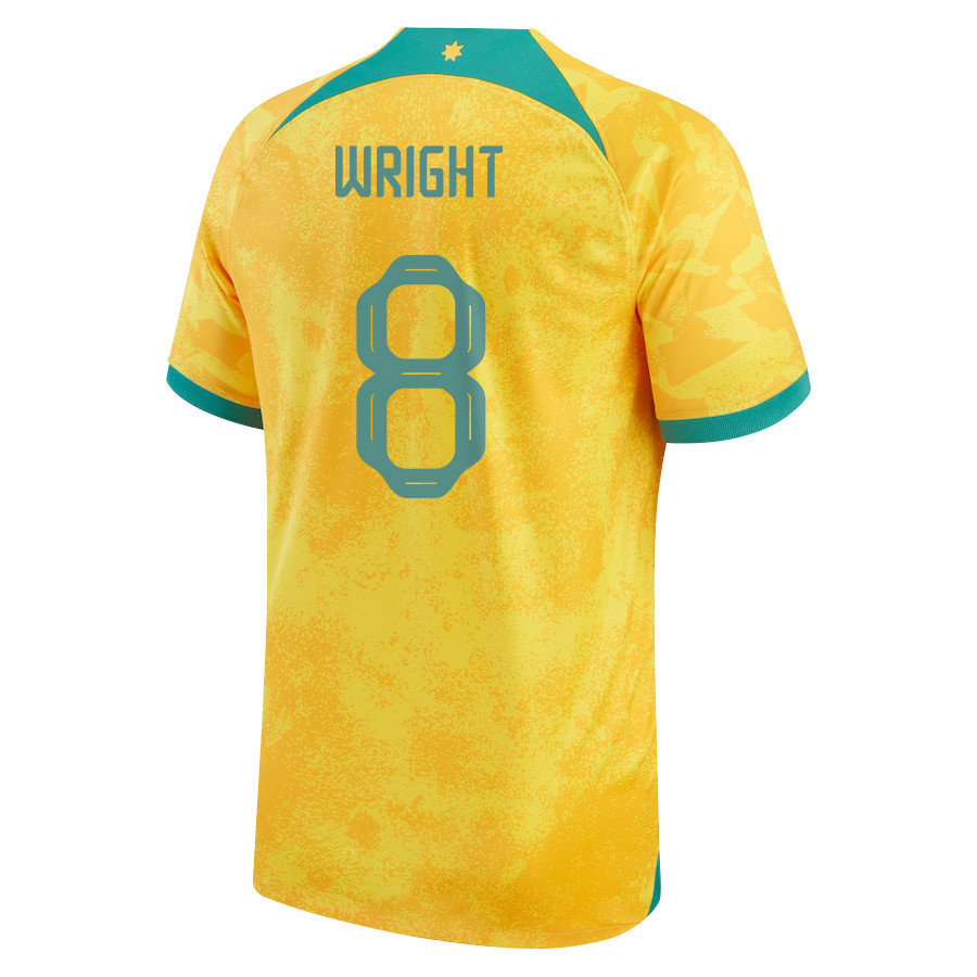 Australia National Team Bailey Wright 8 FIFA World Cup Qatar 2022 – Home Men Soccer Jersey With Patch
