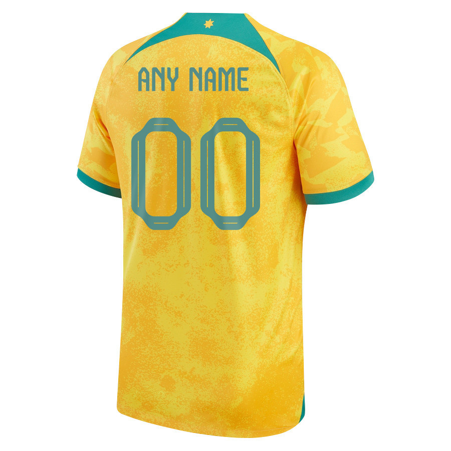 Australia National Team Custom 00 FIFA World Cup Qatar 2022 Patch Home Soccer Jersey,