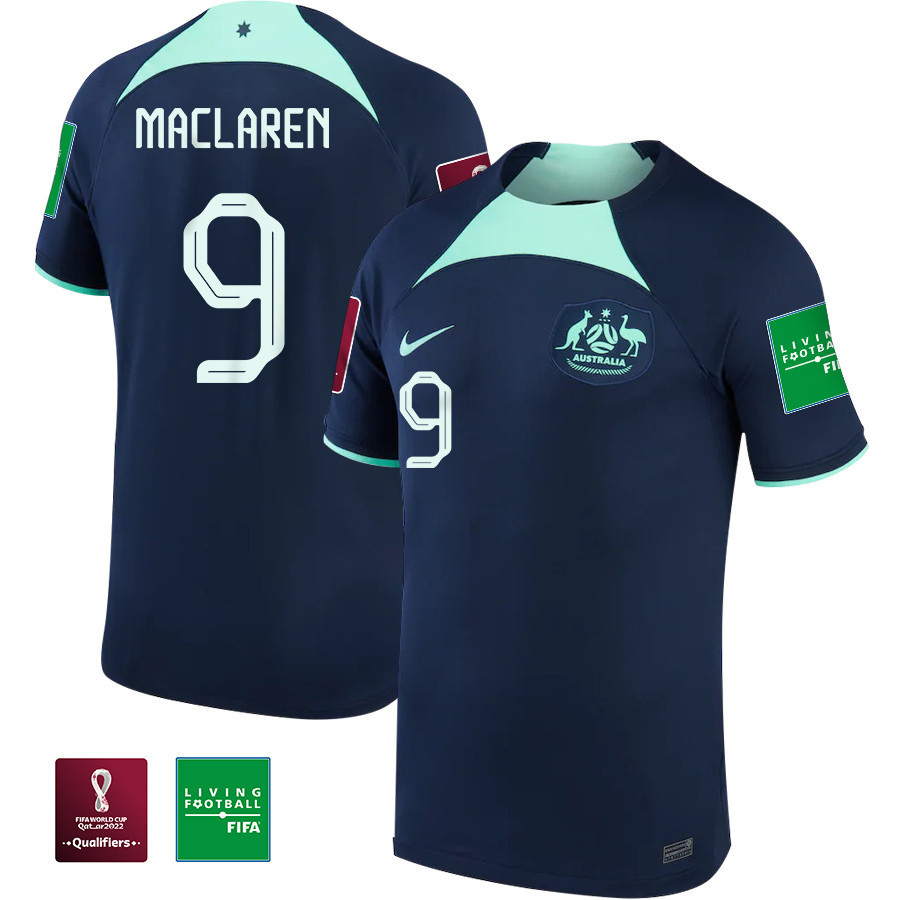 Australia National Team FIFA World Cup Qatar 2022 Jamie Maclaren 9 – Patch Away Men Soccer Jersey