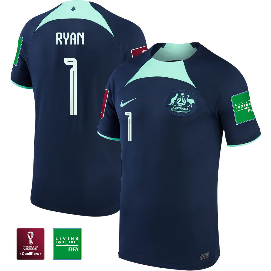 Australia National Team FIFA World Cup Qatar 2022 Mathew Ryan 1 – Patch Away Men Soccer Jersey
