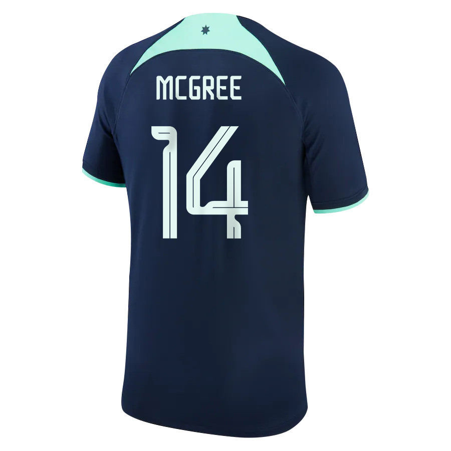Australia National Team FIFA World Cup Qatar 2022 Riley McGree 14 – Patch Away Men Soccer Jersey