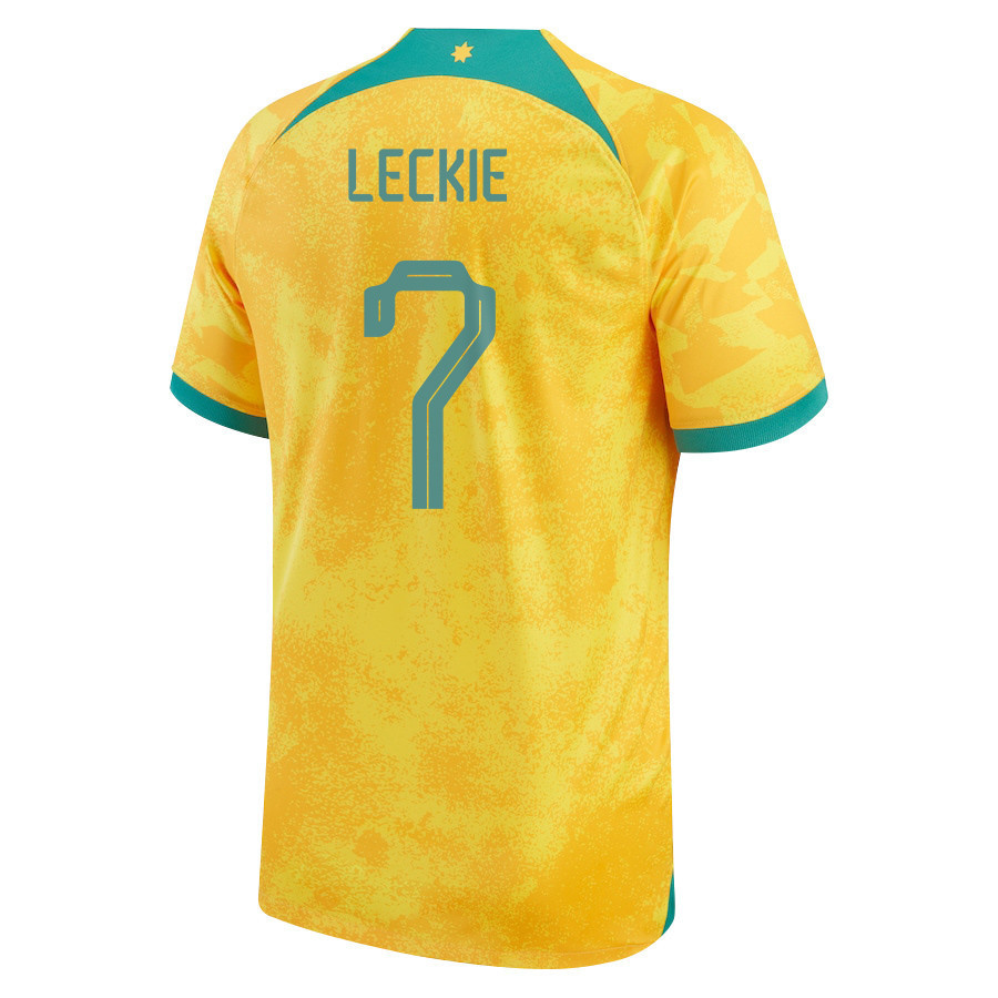 Australia National Team Mathew Leckie 7 FIFA World Cup Qatar 2022 – Home Men Soccer Jersey With Patch