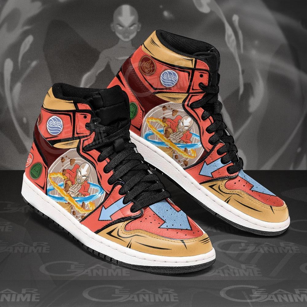Avatar Aang JD1s Sneakers The Last Airbender Anime Shoes, Air Jordan Hightop