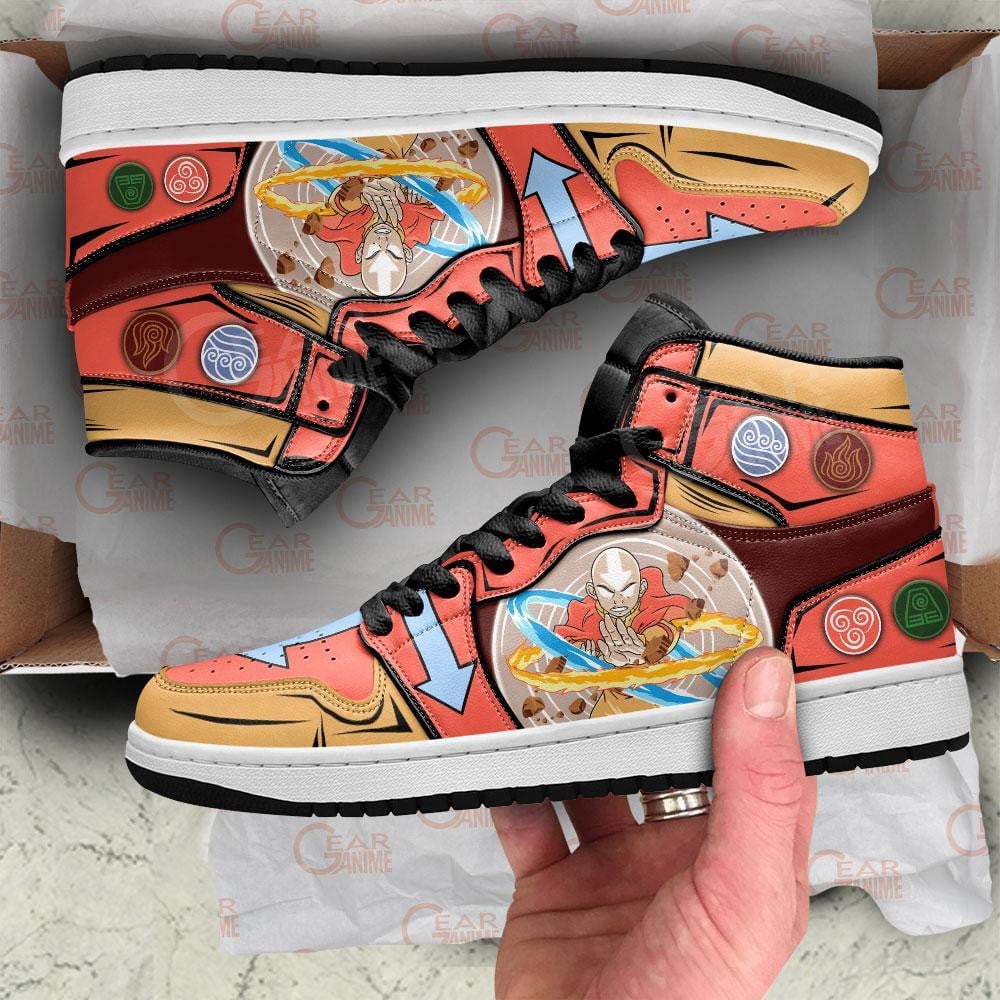 Avatar Aang JD1s Sneakers The Last Airbender Anime Shoes, Air Jordan Hightop