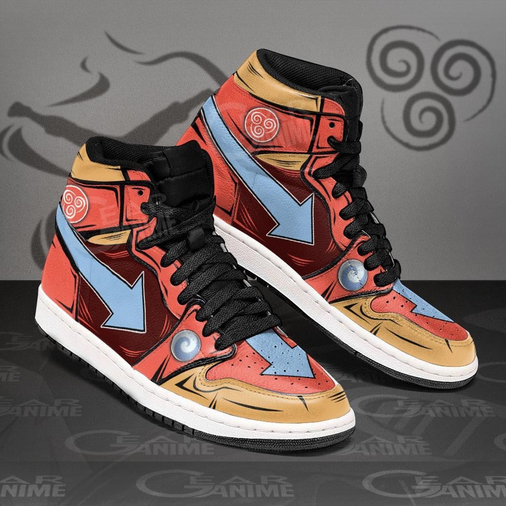 Avatar Airbender Aang JD1s Sneakers The Last Airbender Anime Shoes, Air Jordan Hightop