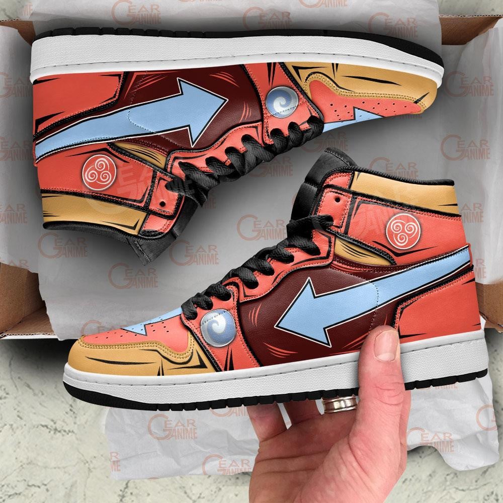 Avatar Airbender Aang JD1s Sneakers The Last Airbender Anime Shoes, Air Jordan Hightop