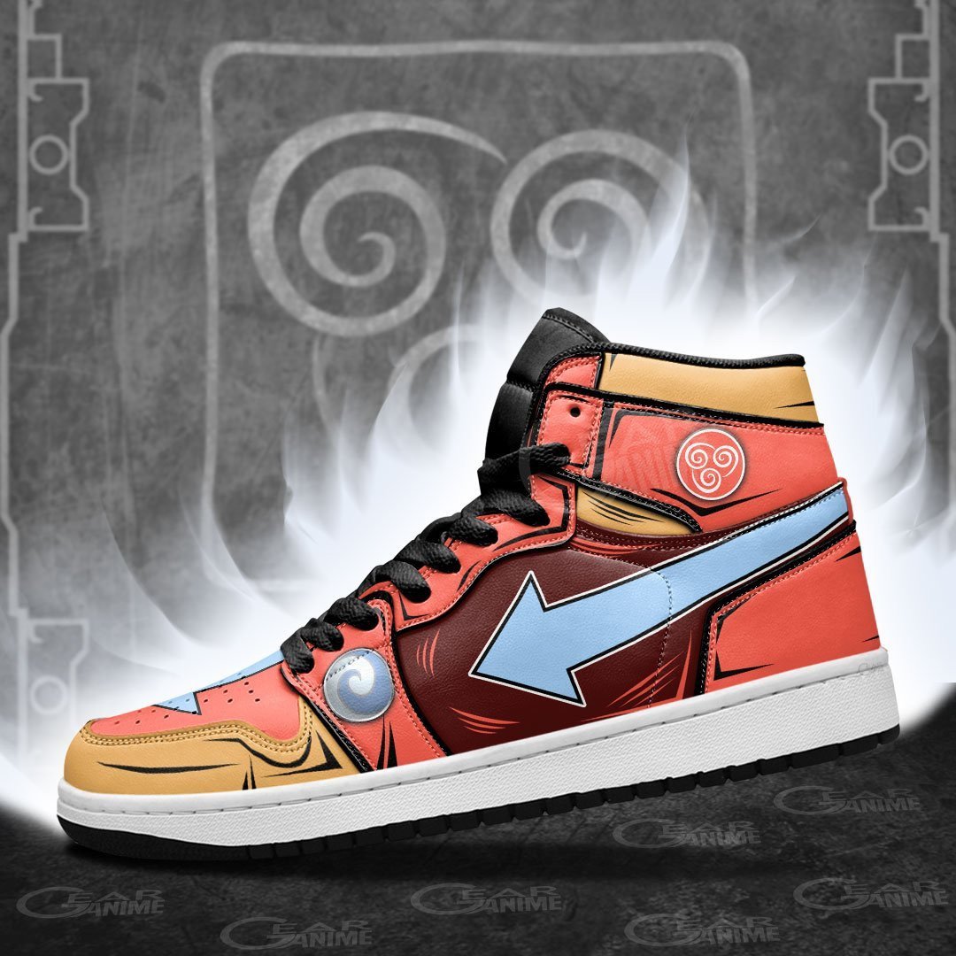 Avatar Airbender Aang JD1s Sneakers The Last Airbender Anime Shoes, Air Jordan Hightop