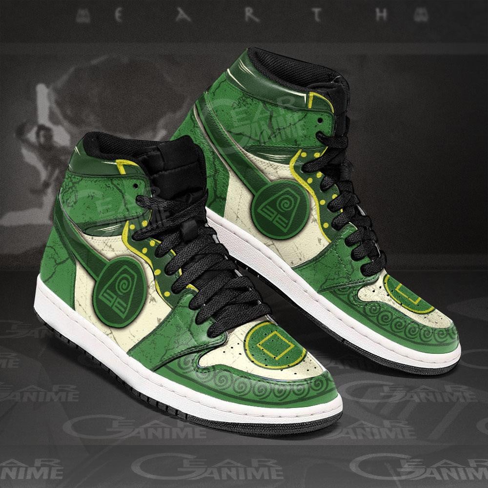 Avatar Earth Nation JD1s Sneakers The Last Airbender Shoes, Air Jordan Hightop