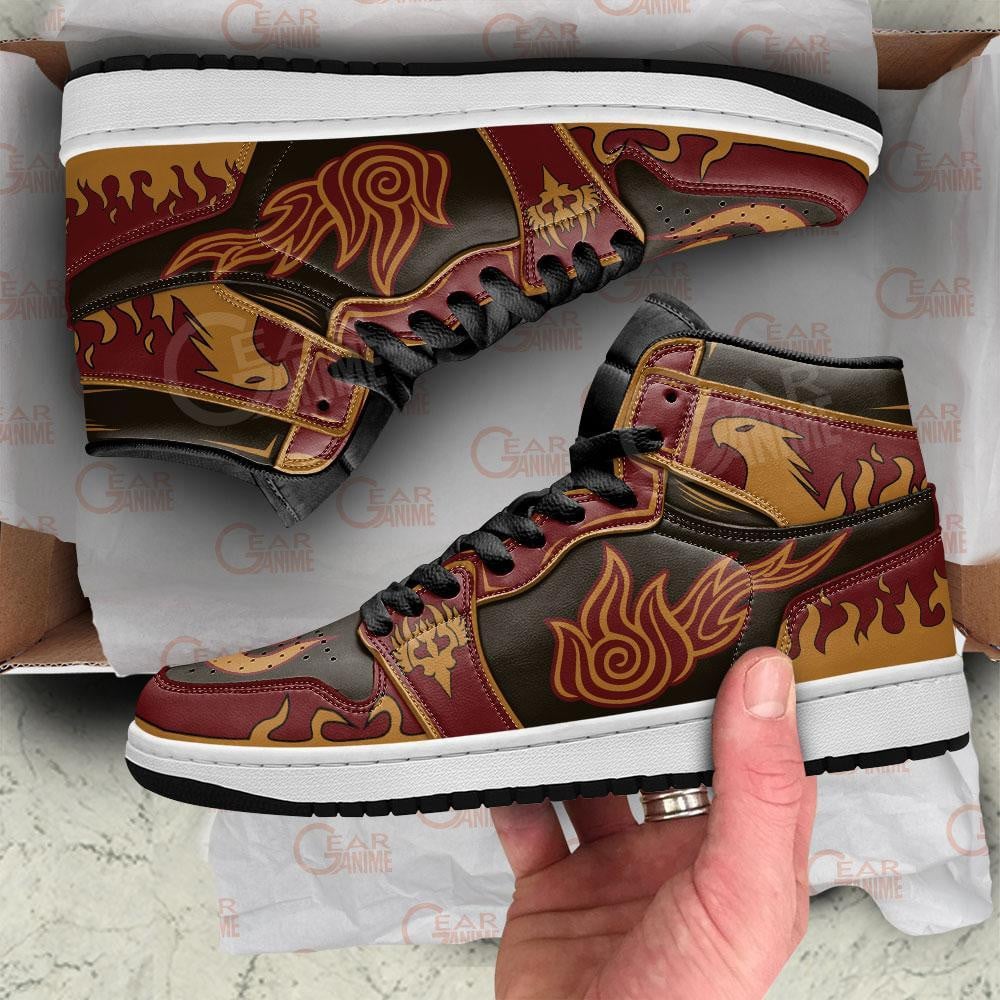 Avatar Fire Nation JD1s Sneakers The Last Airbender Shoes, Air Jordan Hightop