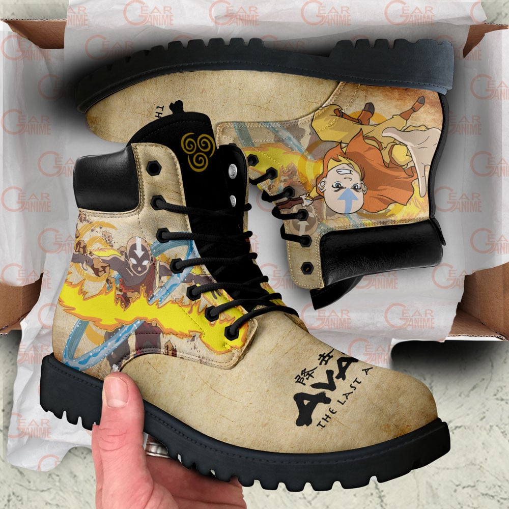 Avatar The Last Airbender Aang Boots Anime Custom Shoes