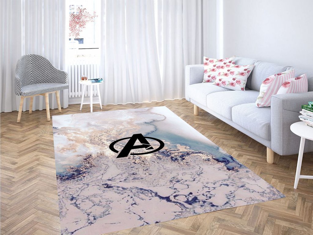 Avengers Background Living Room Modern Carpet Rectangle Rug