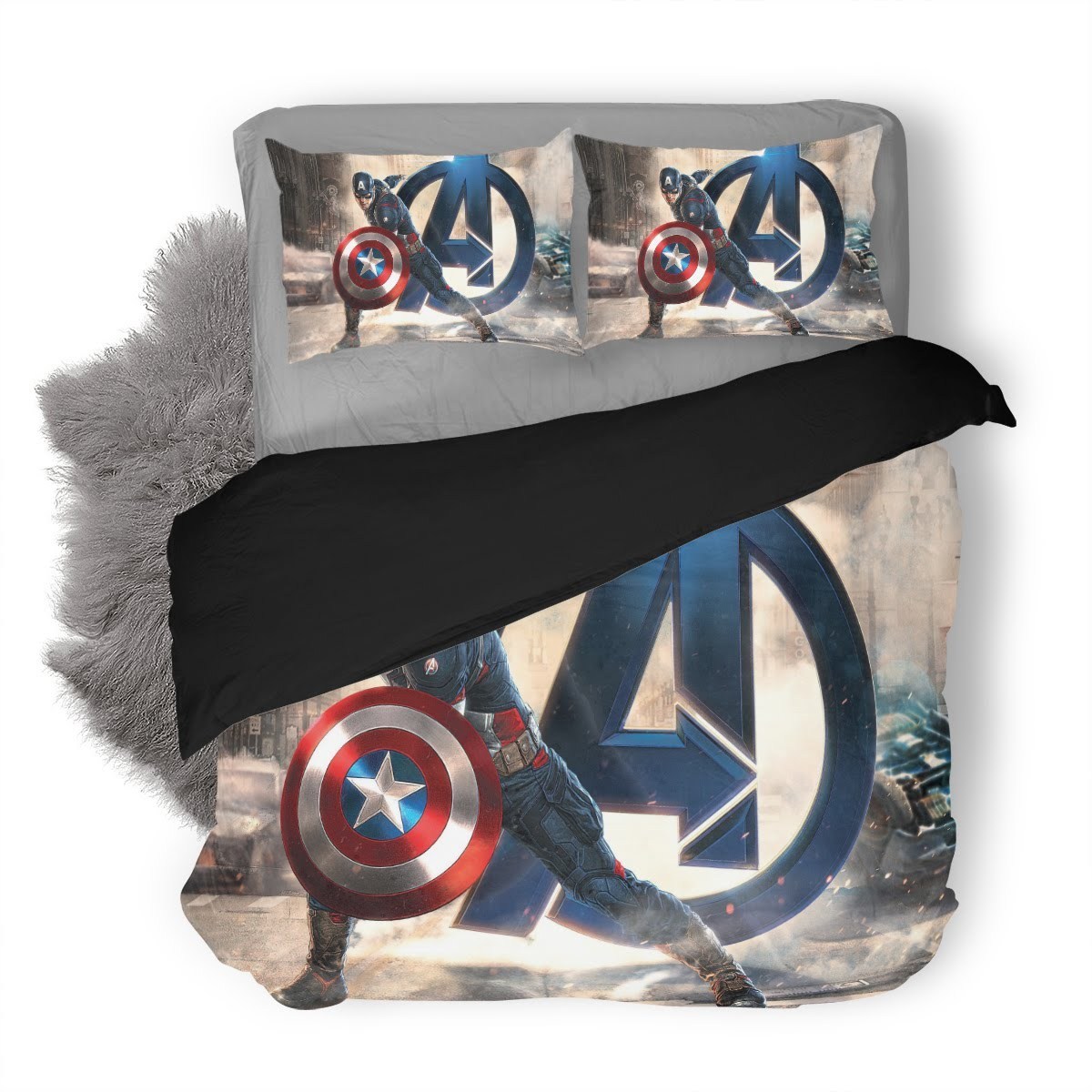 Avengers Endgame Captain America 3D Customized Duvet Cover Bedding Set
